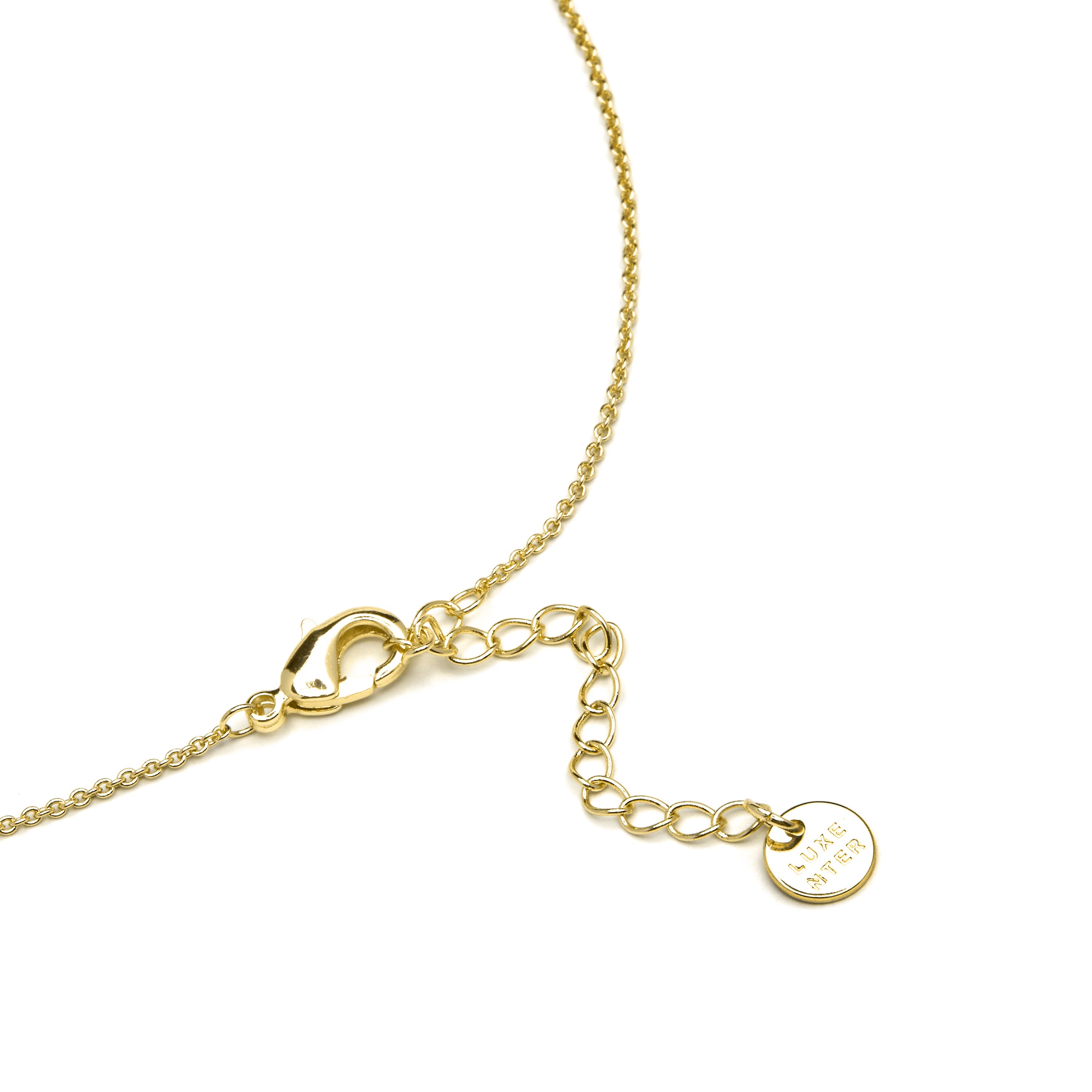 Collar de Plata de Ley 925 con Circonita Multicolor acabado en oro amarillo 18K - Alphabet