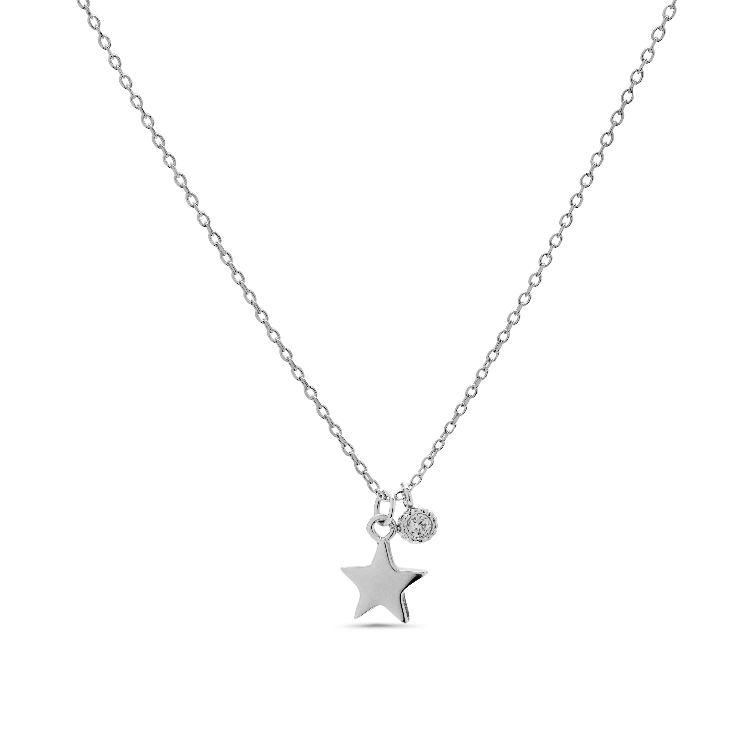 Collar de Plata de Ley 925 con Circonita Brillante acabado en rodio - Nasdic