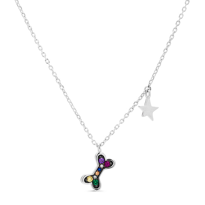 Collar de Plata de Ley 925 con Circonita Multicolor acabado en rodio - Bandothor
