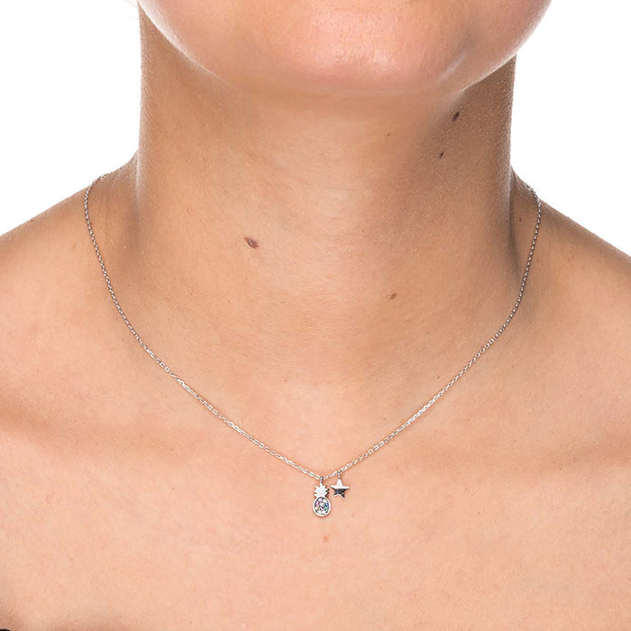 Collar de Plata de Ley 925 con Circonita Multicolor acabado en rodio - Renra