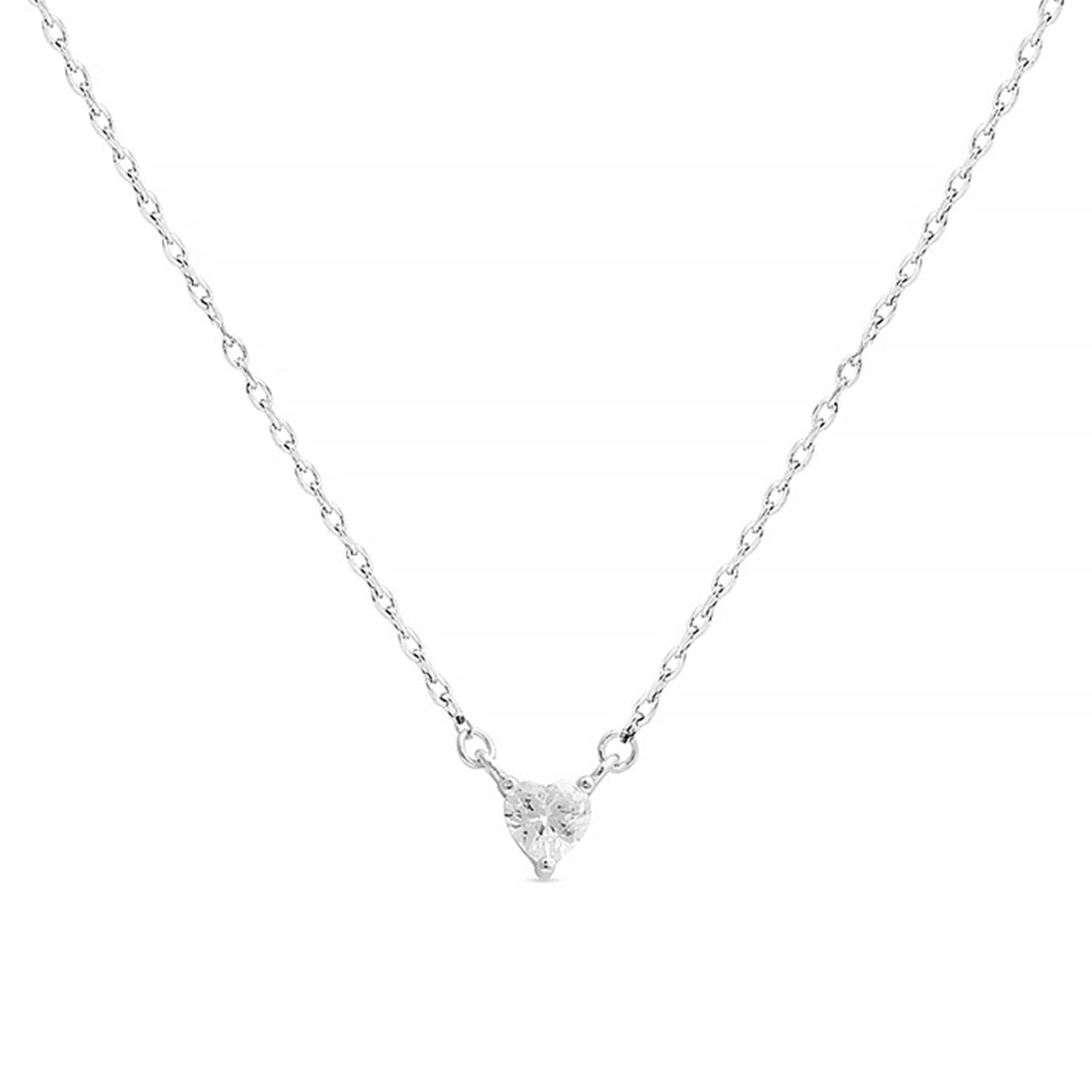 Collar de Plata de Ley 925 con Circonita Brillante acabado en rodio - Eqoyi