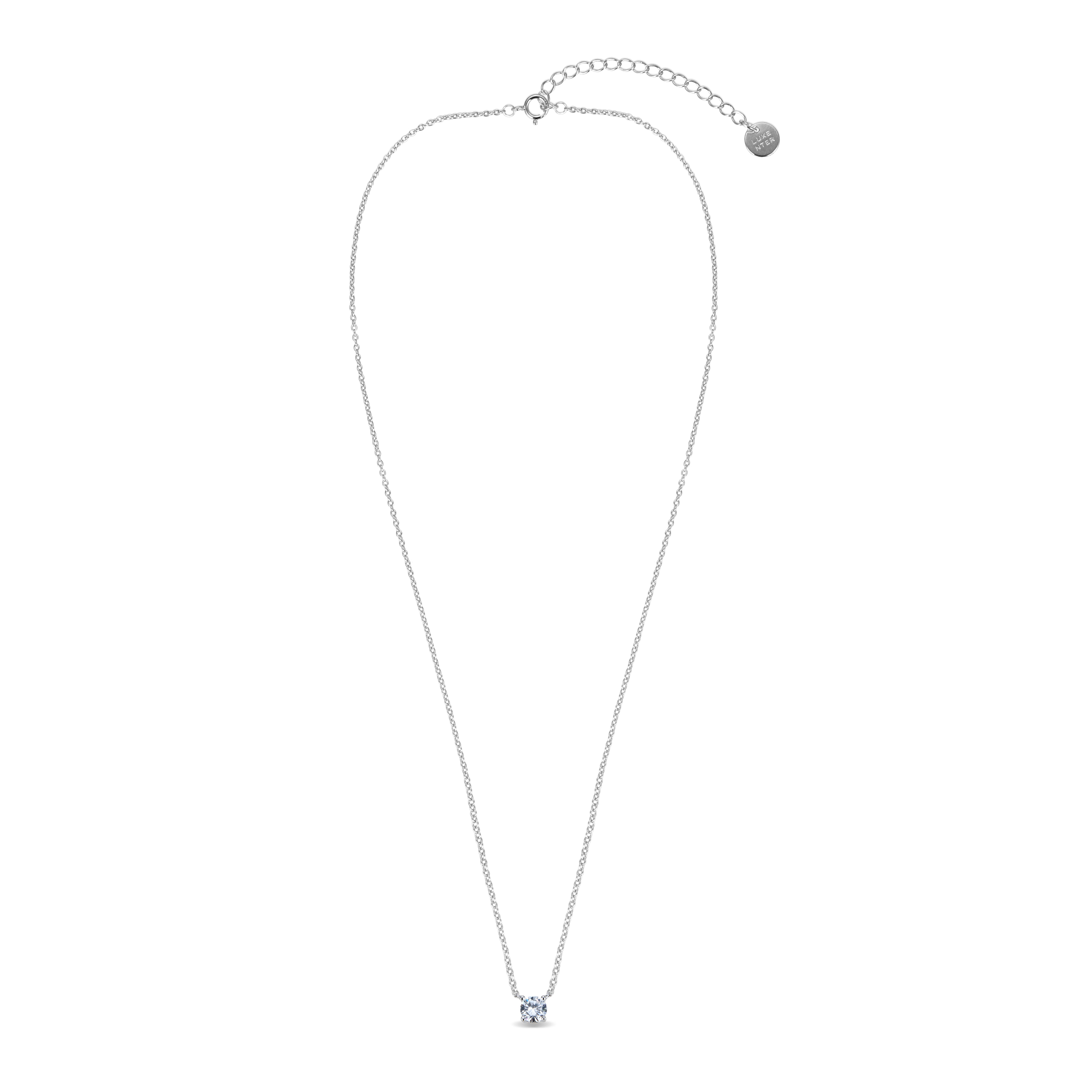 Collar de Plata de Ley 925 con Circonita Brillante acabado en rodio - Keval