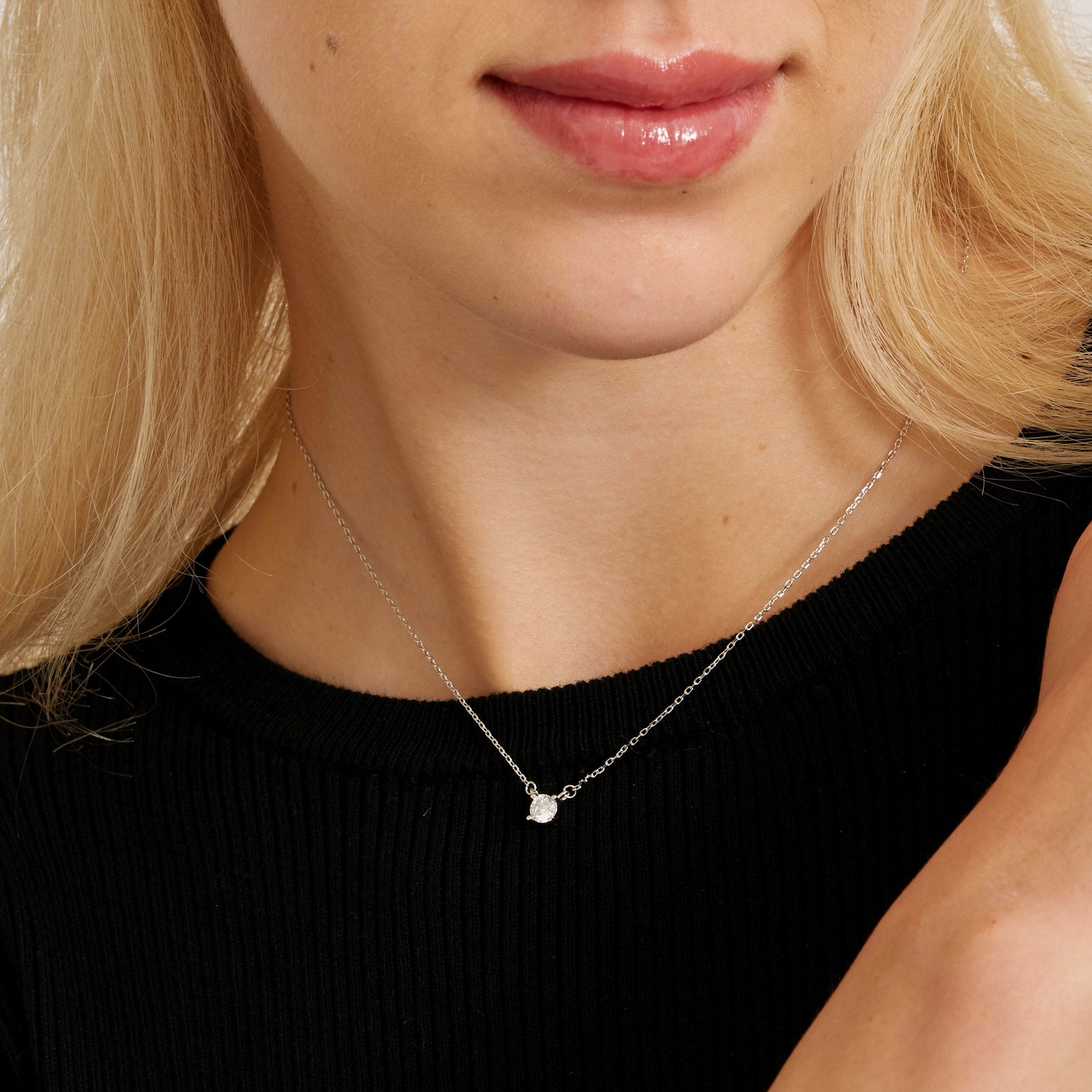 Collar de Plata de Ley 925 con Circonita Brillante acabado en rodio - Keval