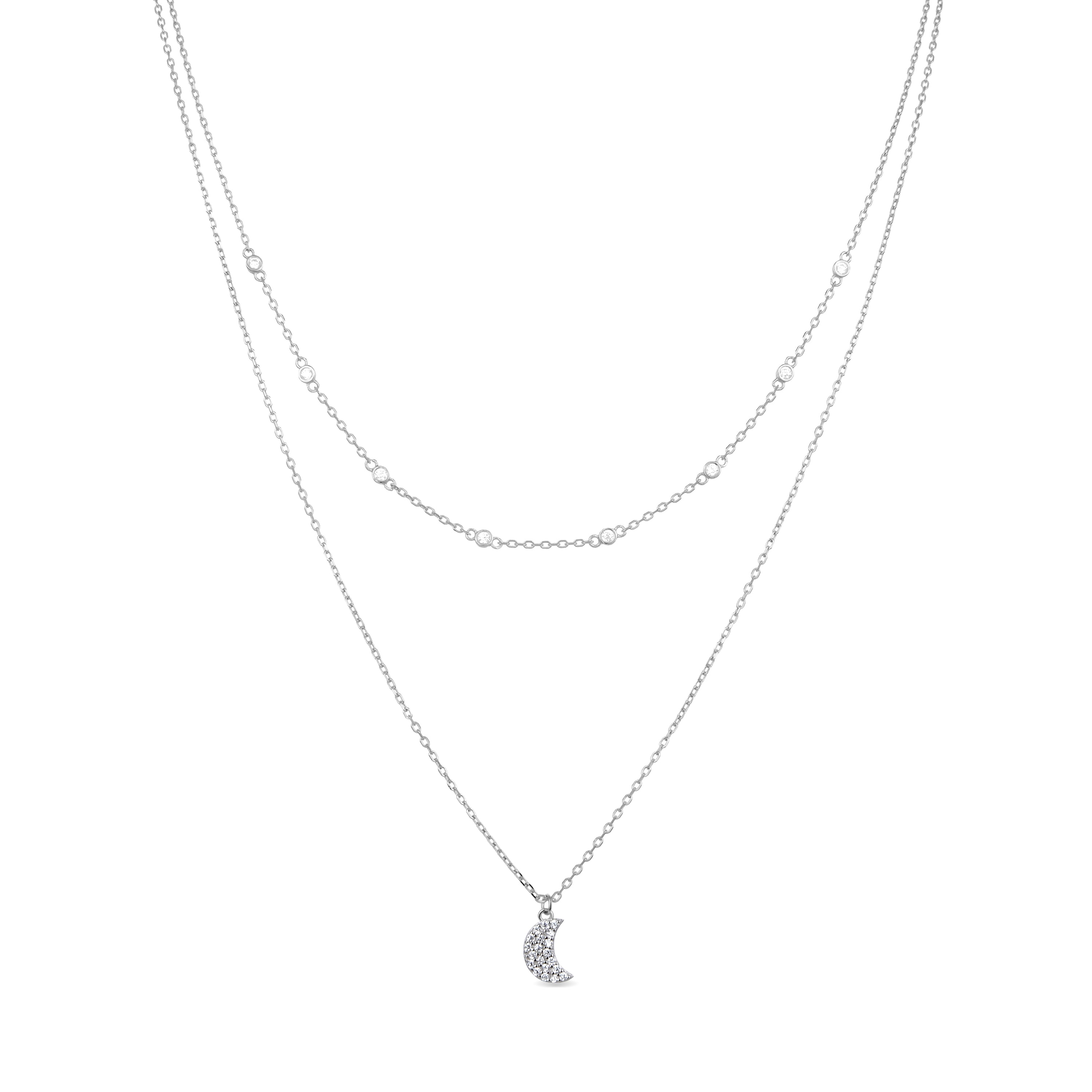 Collar de Plata de Ley 925 con Circonita Brillante acabado en rodio - Lisvau