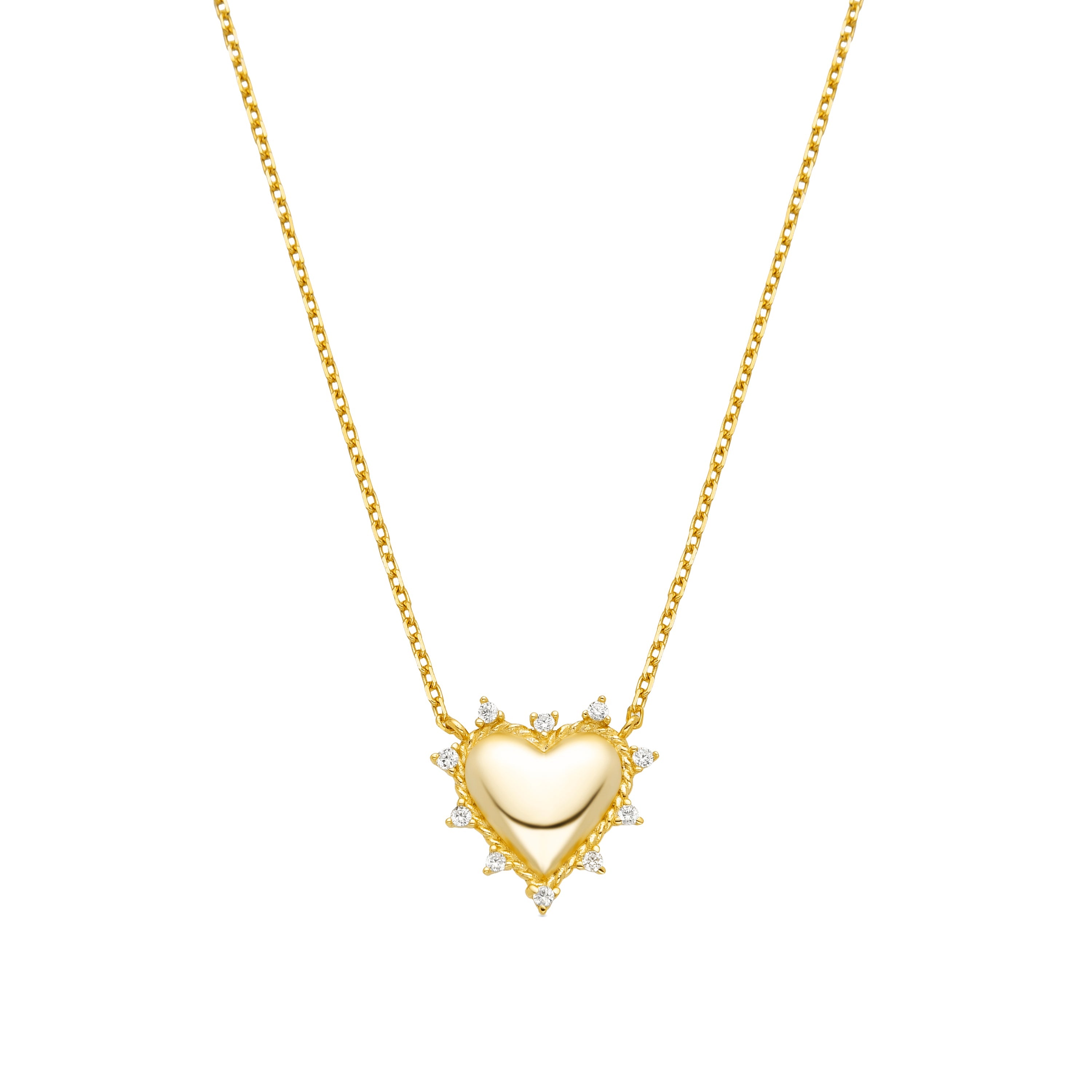 Collar de Plata de Ley 925 y Circonita Brillante acabado oro 18k - Nimed