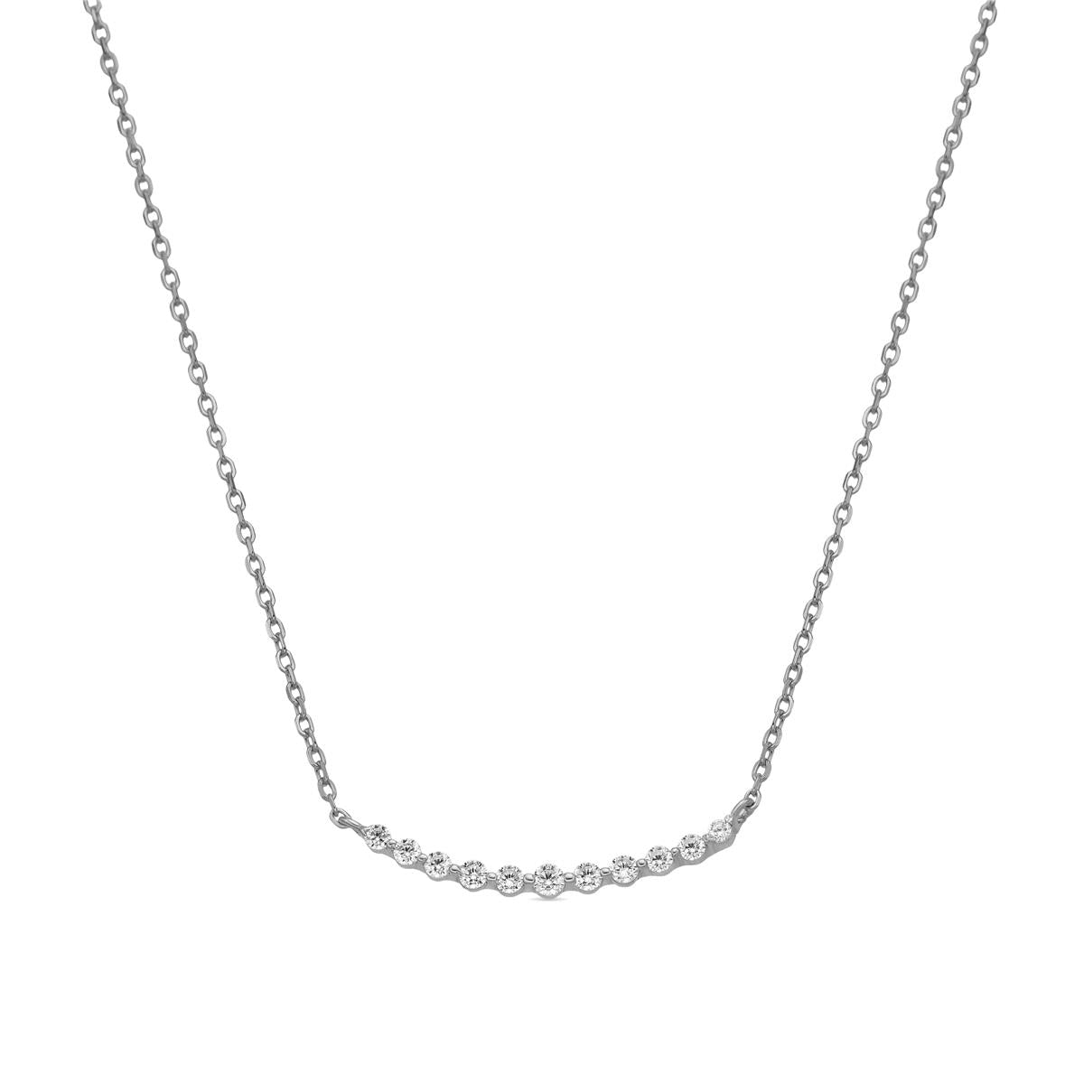 Collar de Plata de Ley 925 y Circonita Brillante acabado rodio - Copim