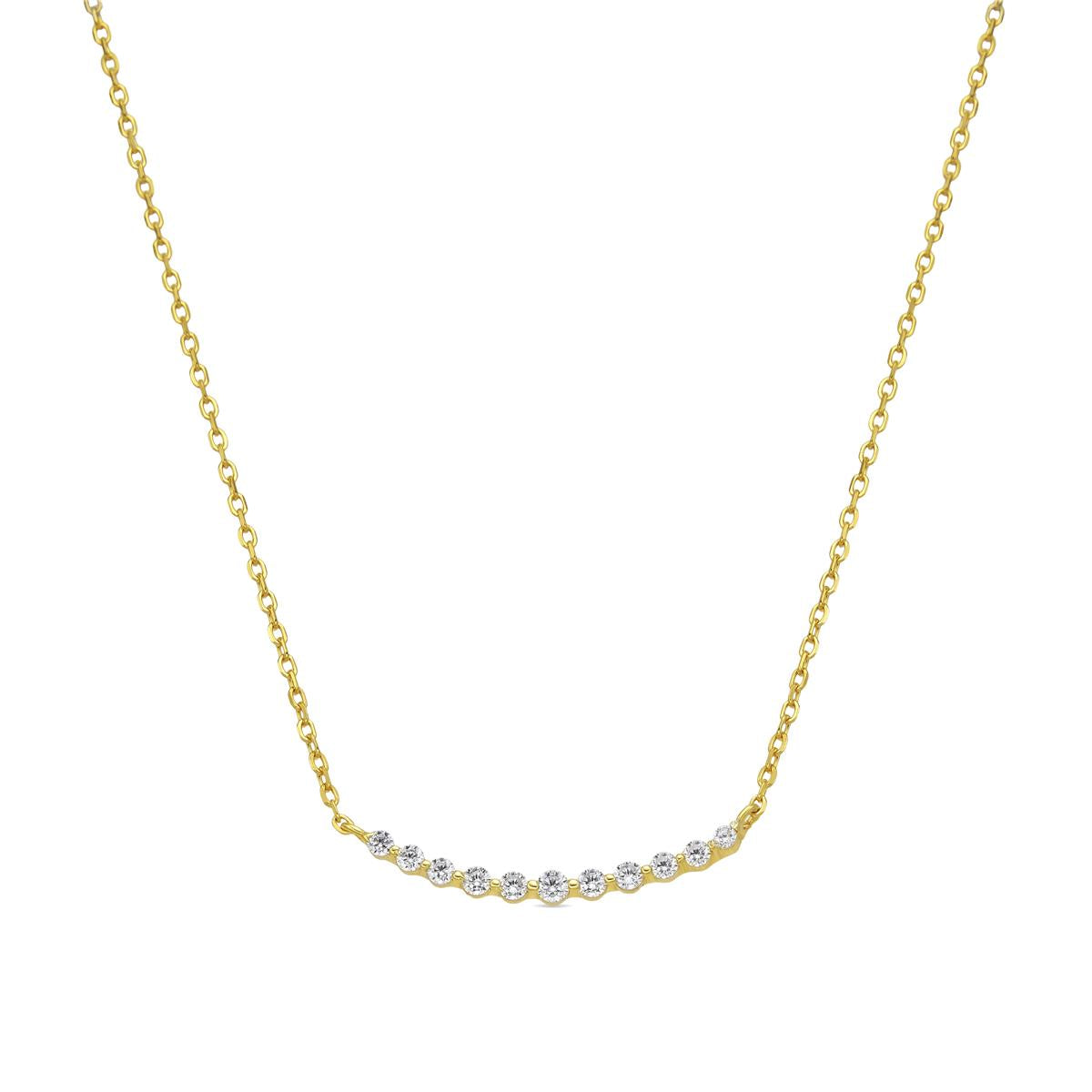 Collar de Plata de Ley 925 y Circonita Brillante acabado oro amarillo de 18k - Copim