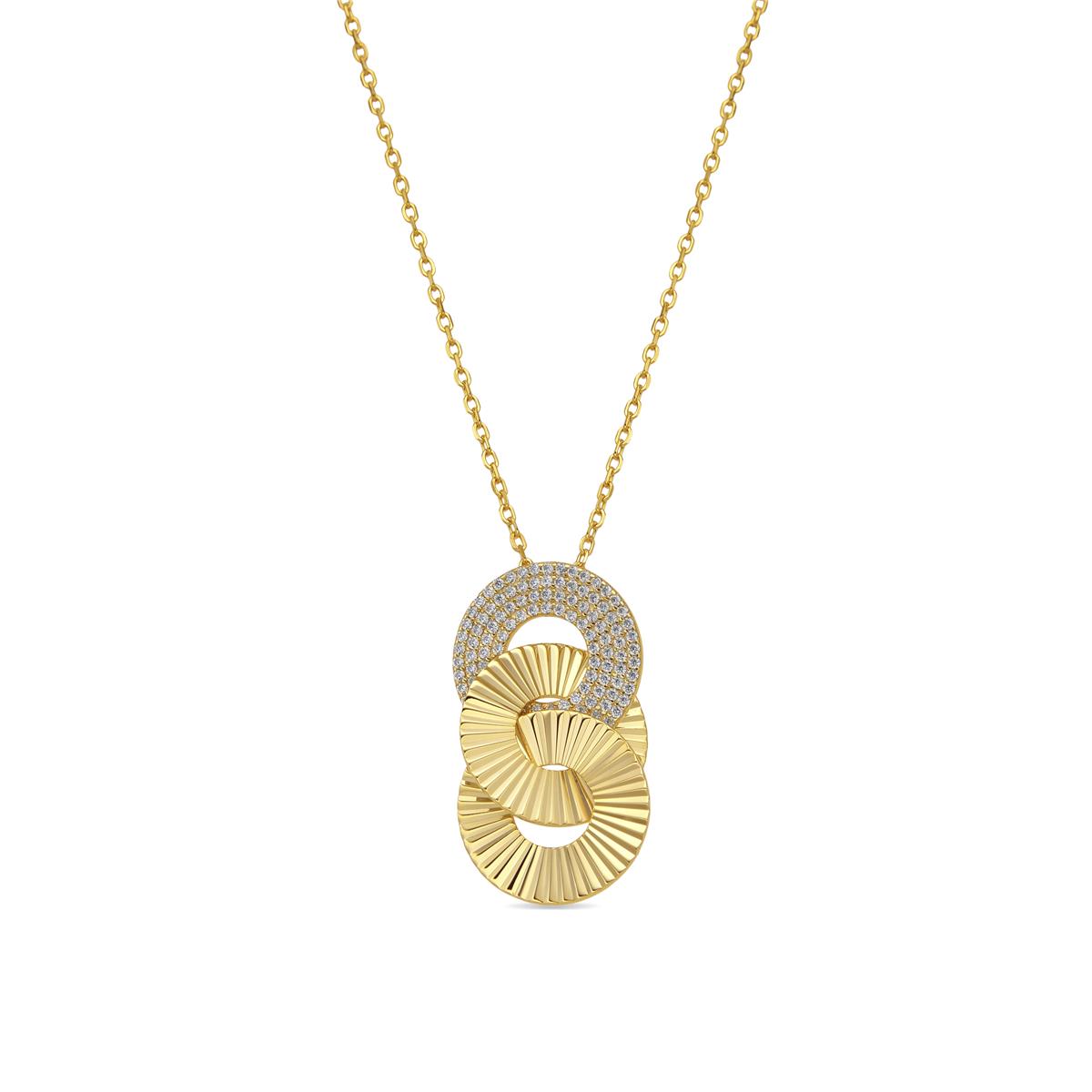 Collar de Plata de Ley 925 y Circonita Brillante acabado oro amarillo de 18k - Thydi