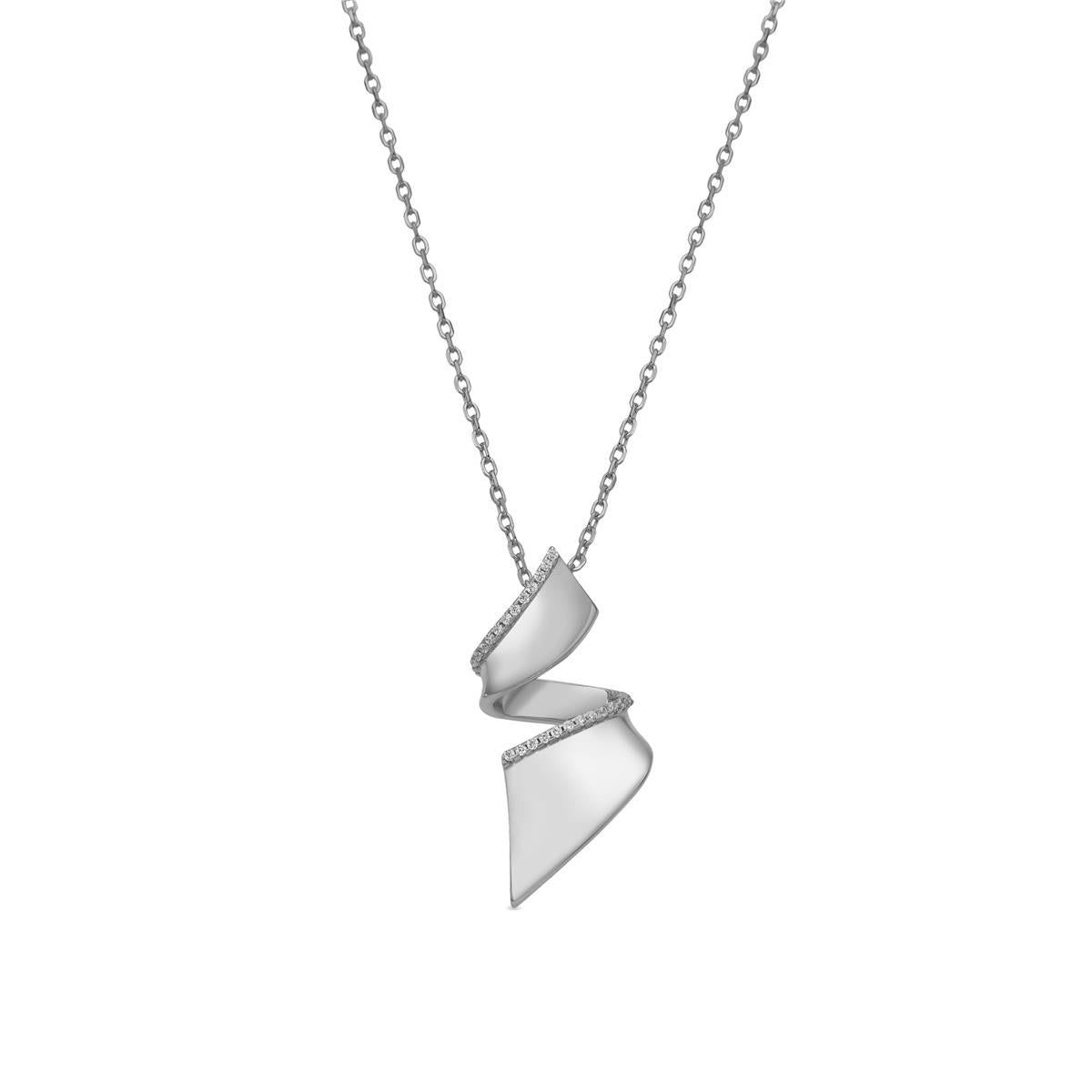 Collar de Plata de Ley 925 y Circonita Brillante acabado rodio - Orba