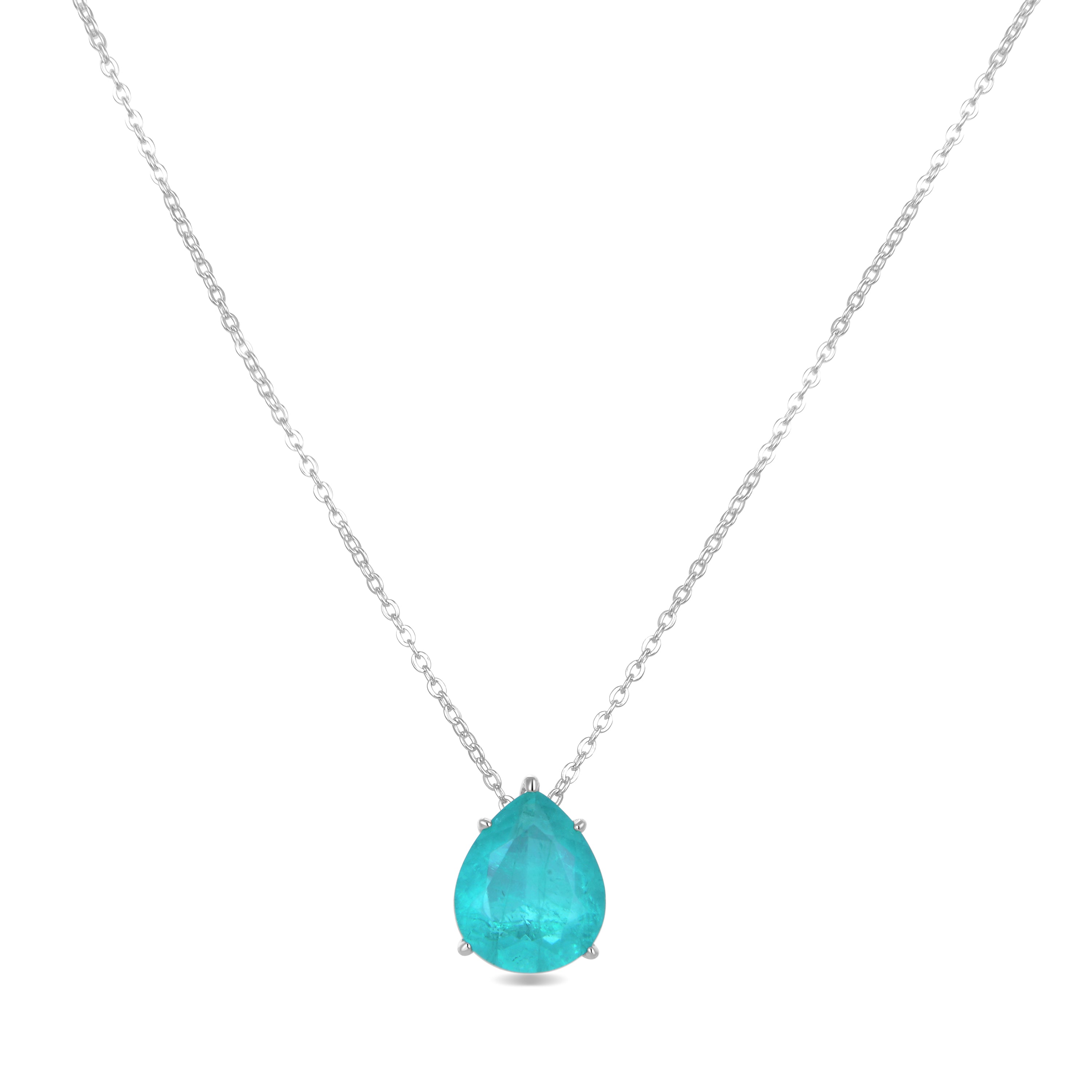Collar de Plata de Ley 925 con Circonita Santa María Africana acabado en rodio - Geda