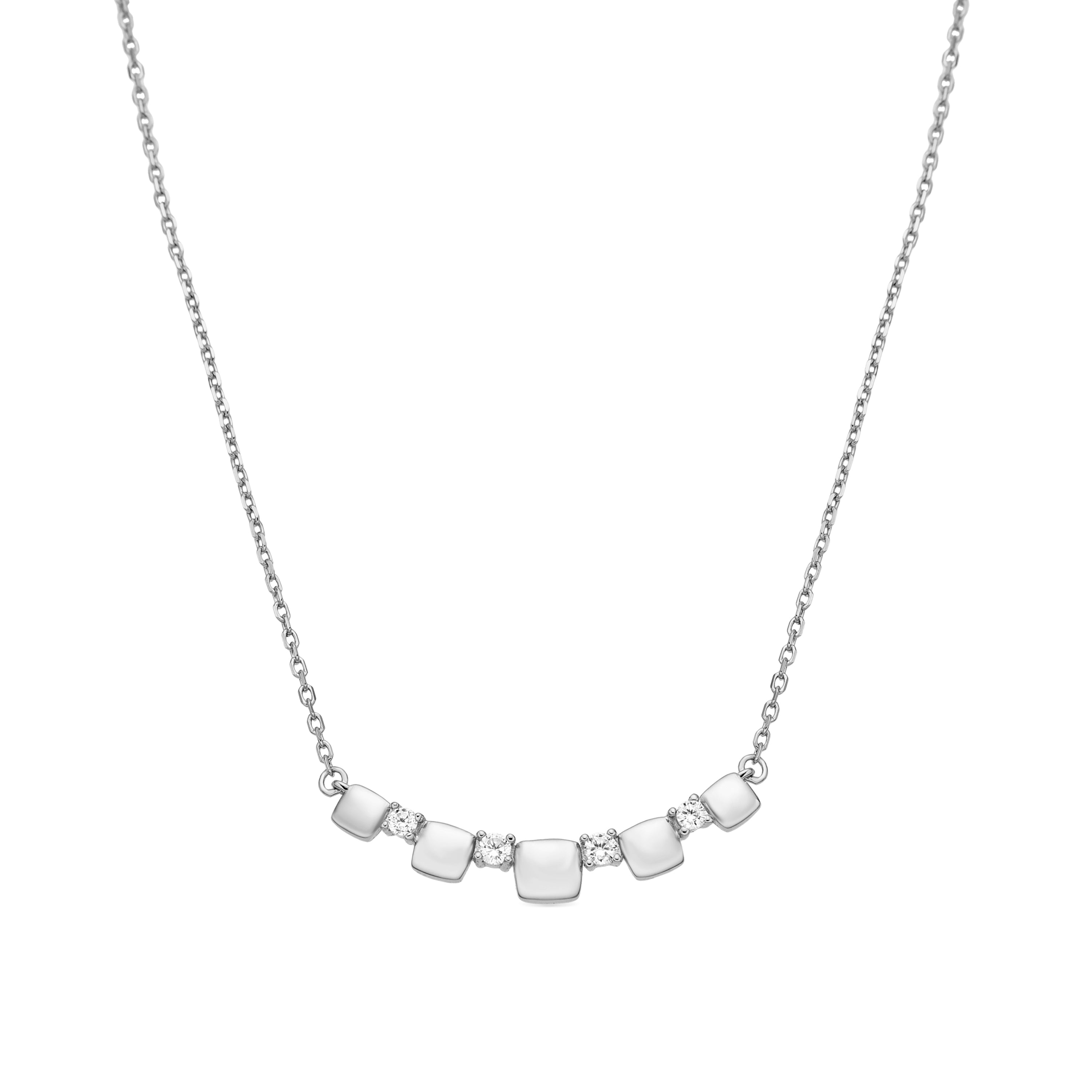 Collar de Plata de Ley 925 y Circonita Brillante acabado rodio - Sures