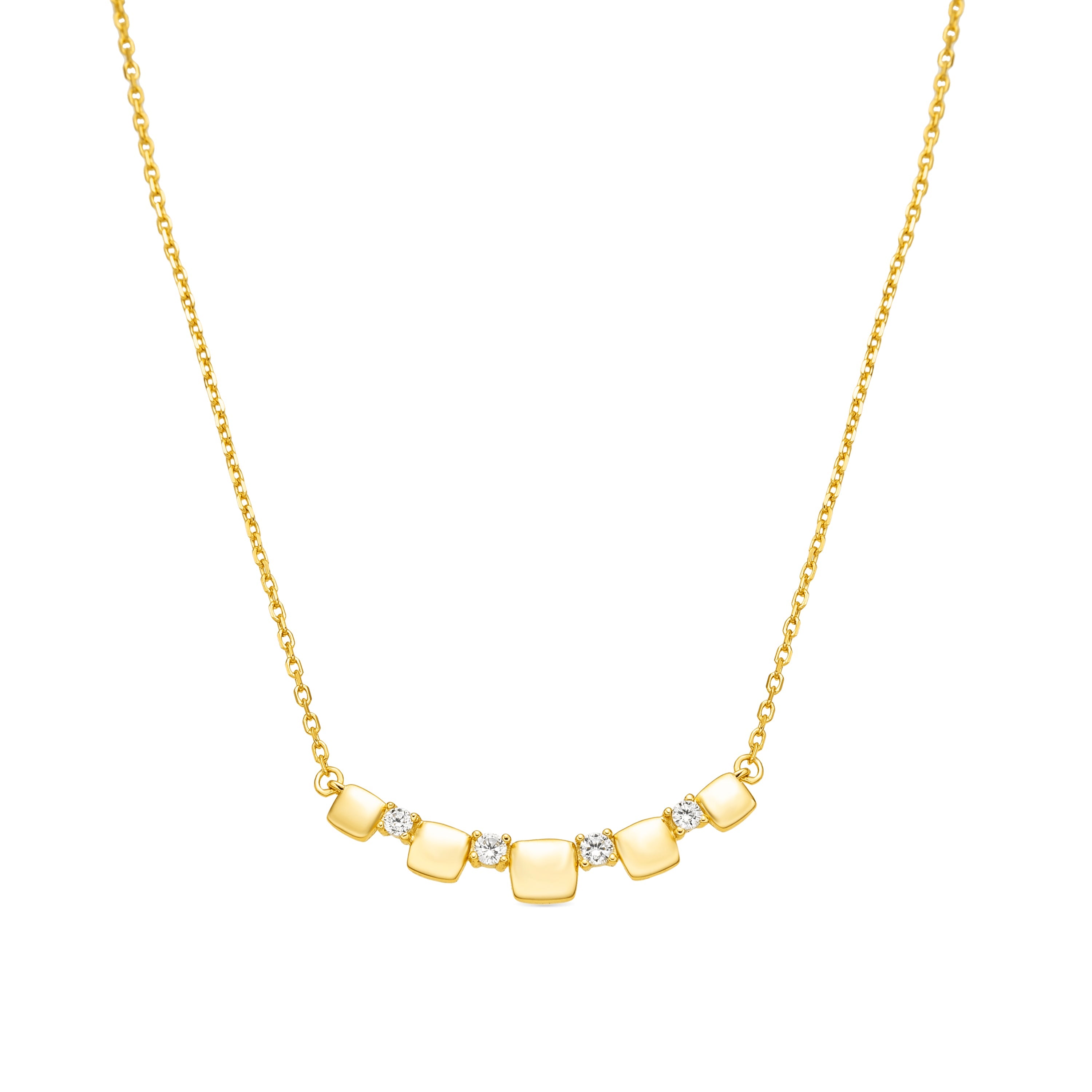 Collar de Plata de Ley 925 y Circonita Brillante acabado oro amarillo de 18k - Sures