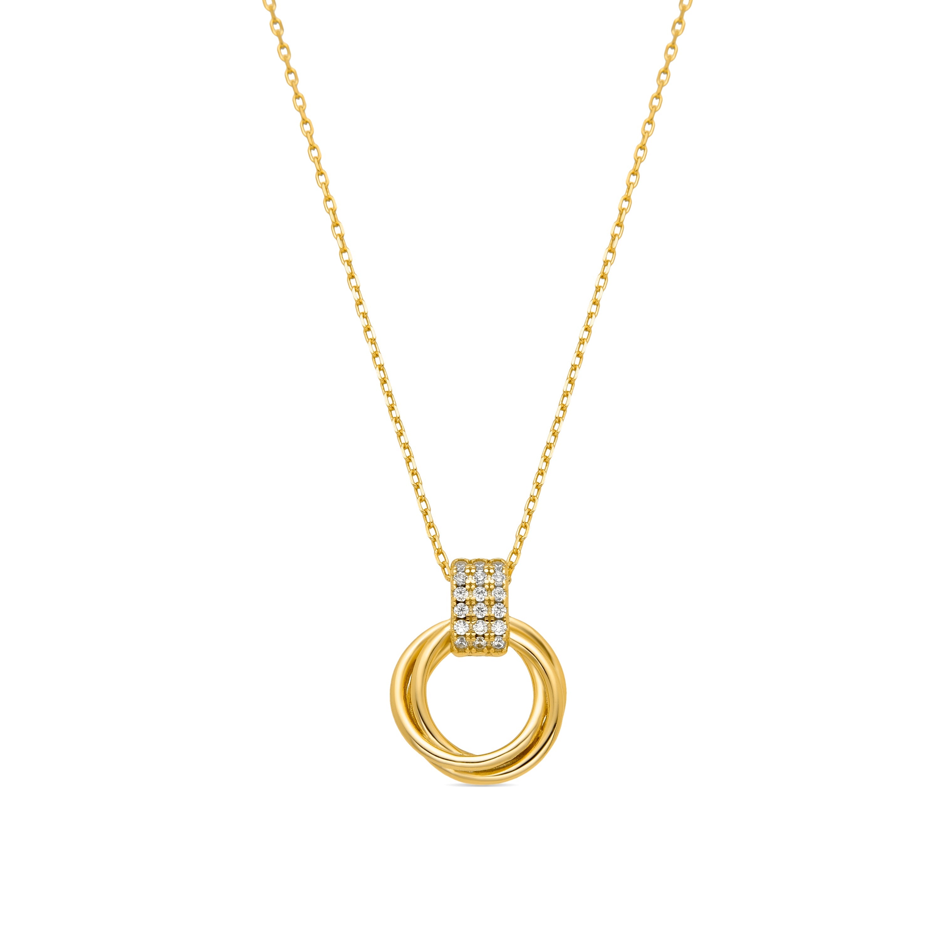 Collar de Plata de Ley 925 y Circonita Brillante acabado oro 18k - Ukyo