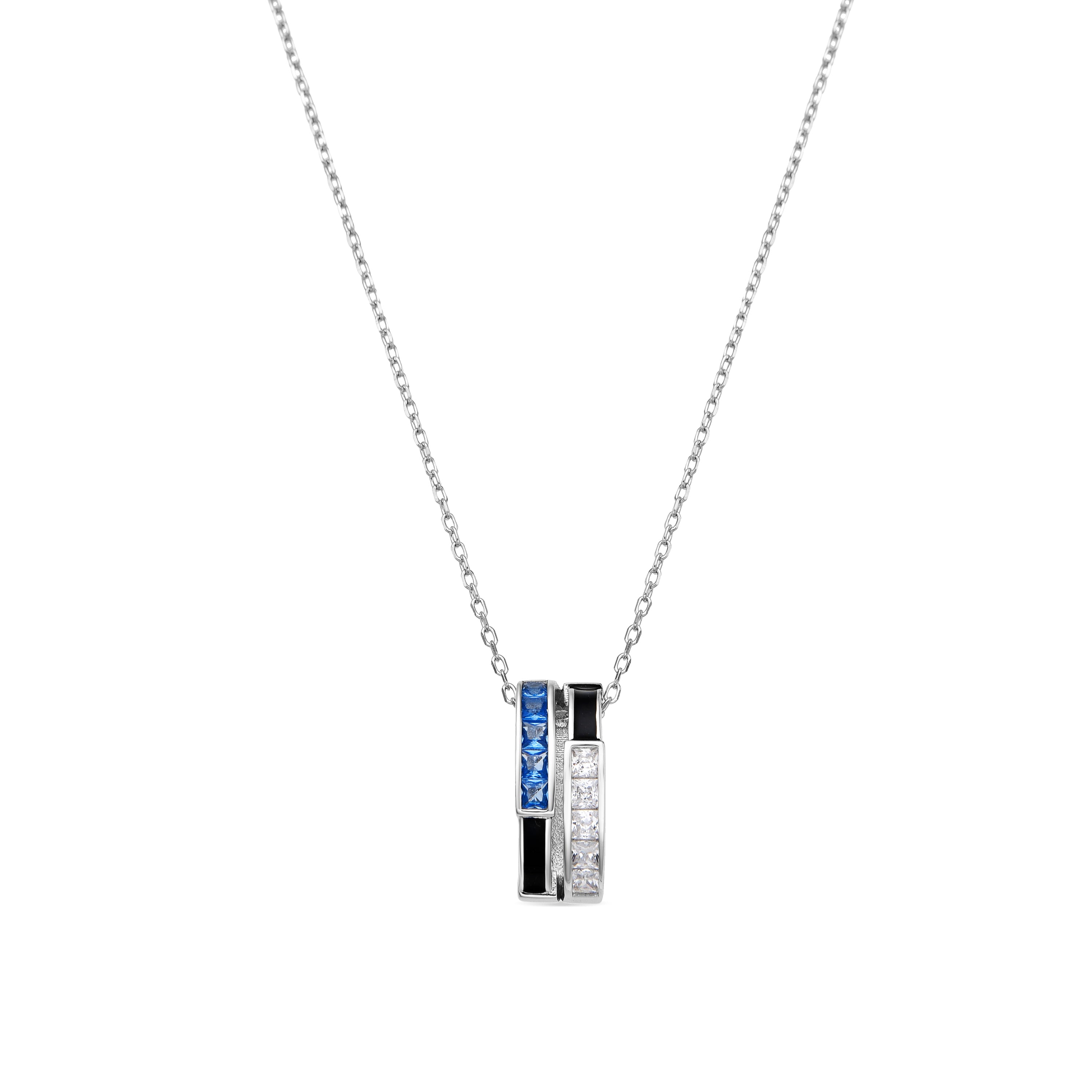Collar de Plata de Ley 925 y Circonita Zafiro acabado rodio - Nikoa