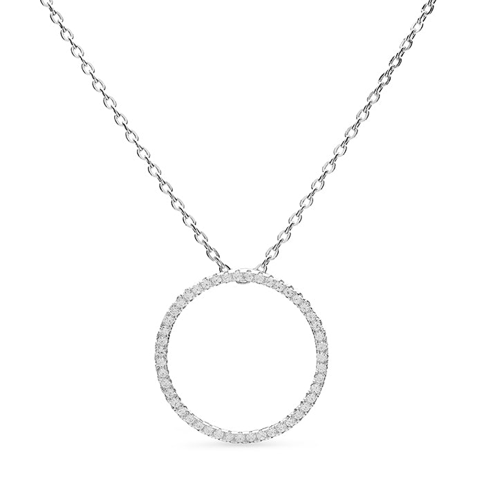 Collar de Plata de Ley 925 con Circonita Brillante acabado en rodio - Riavol