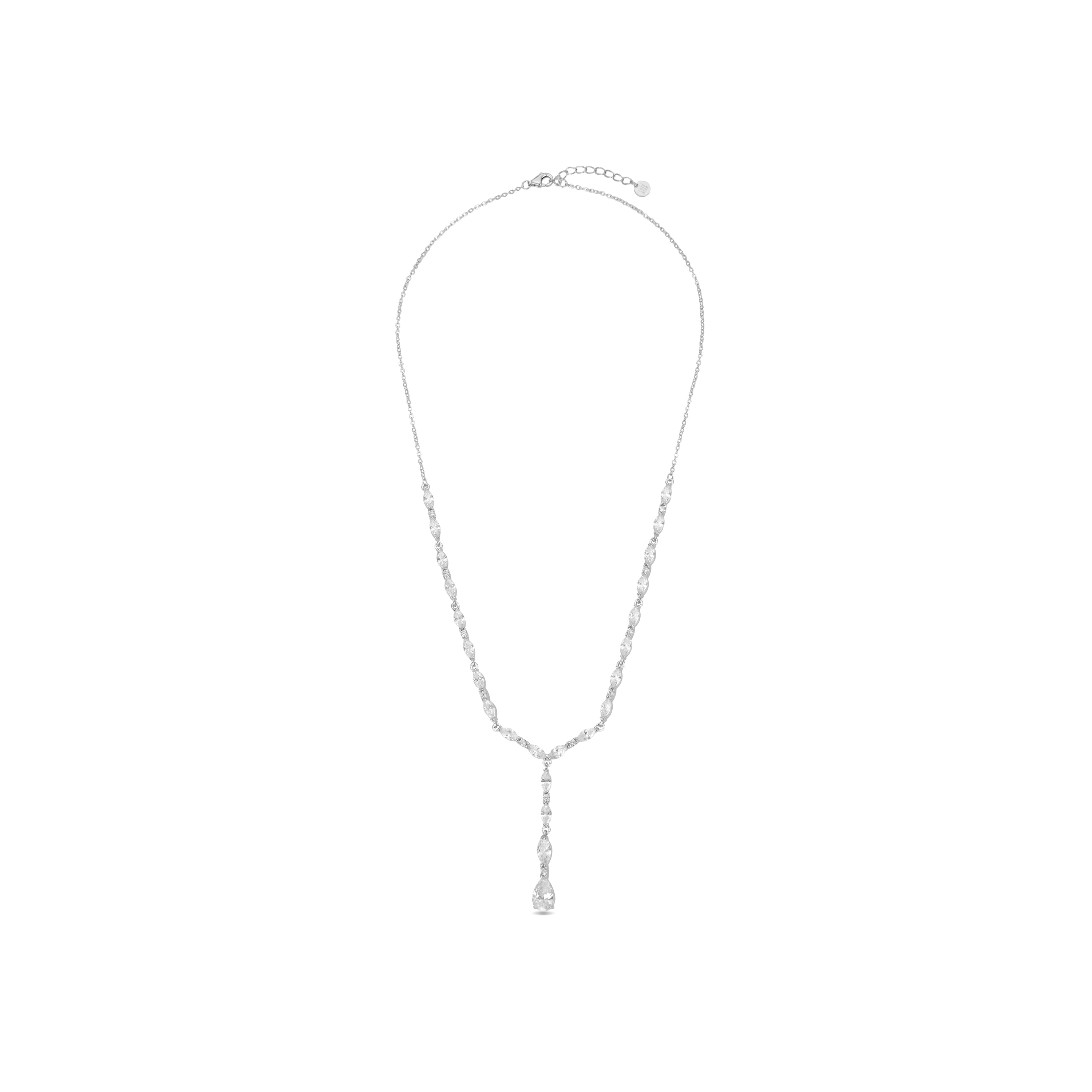 Collar de Plata de Ley 925 con Circonita Brillante acabado en rodio - Jibki