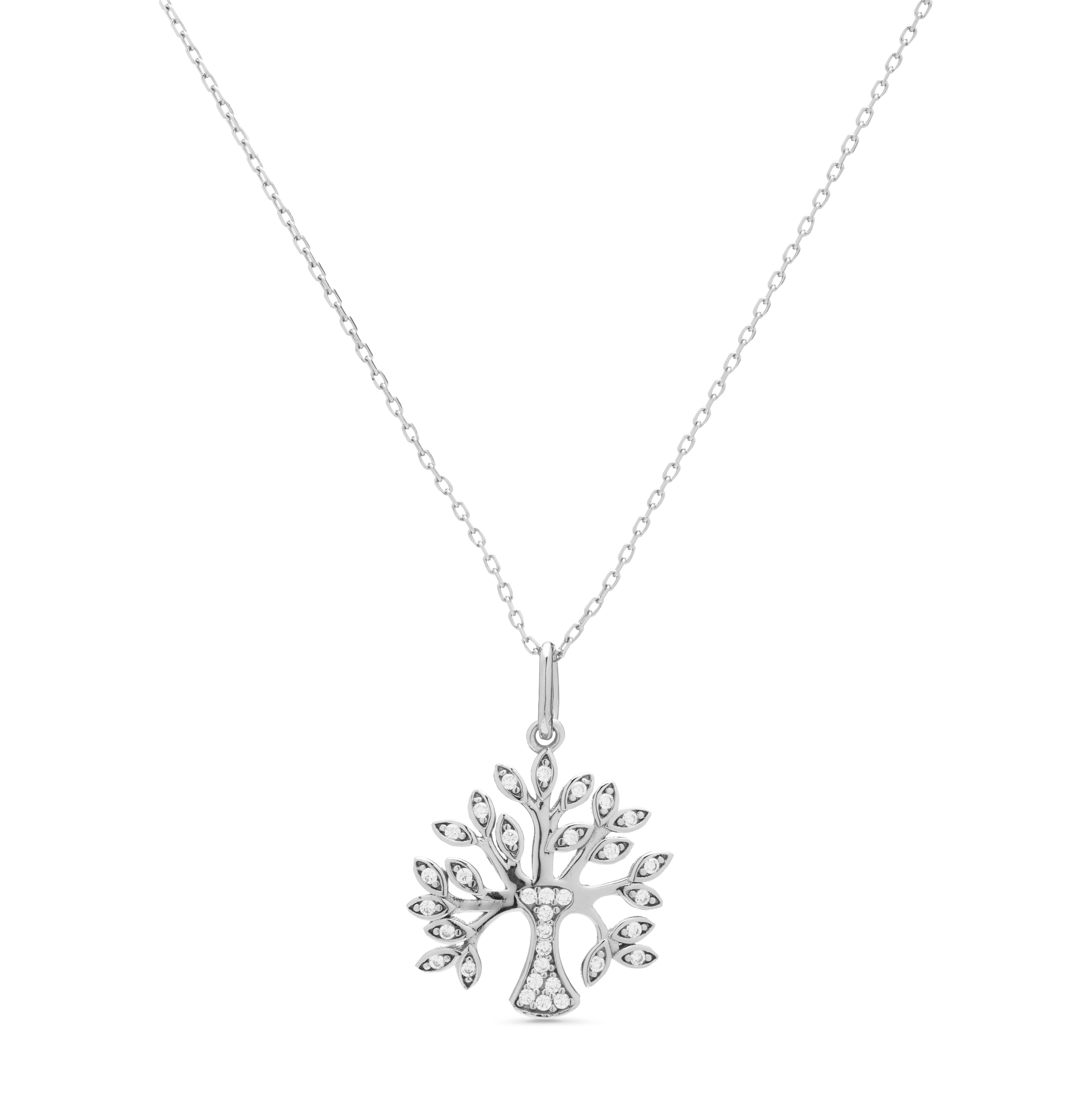 Collar de Plata de Ley 925 con Circonita Brillante acabado en rodio - Berto