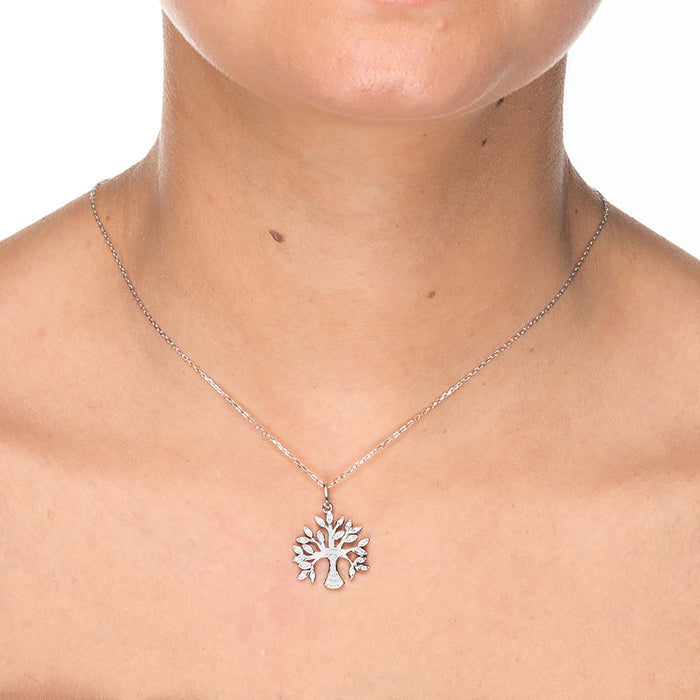 Collar de Plata de Ley 925 con Circonita Brillante acabado en rodio - Berto