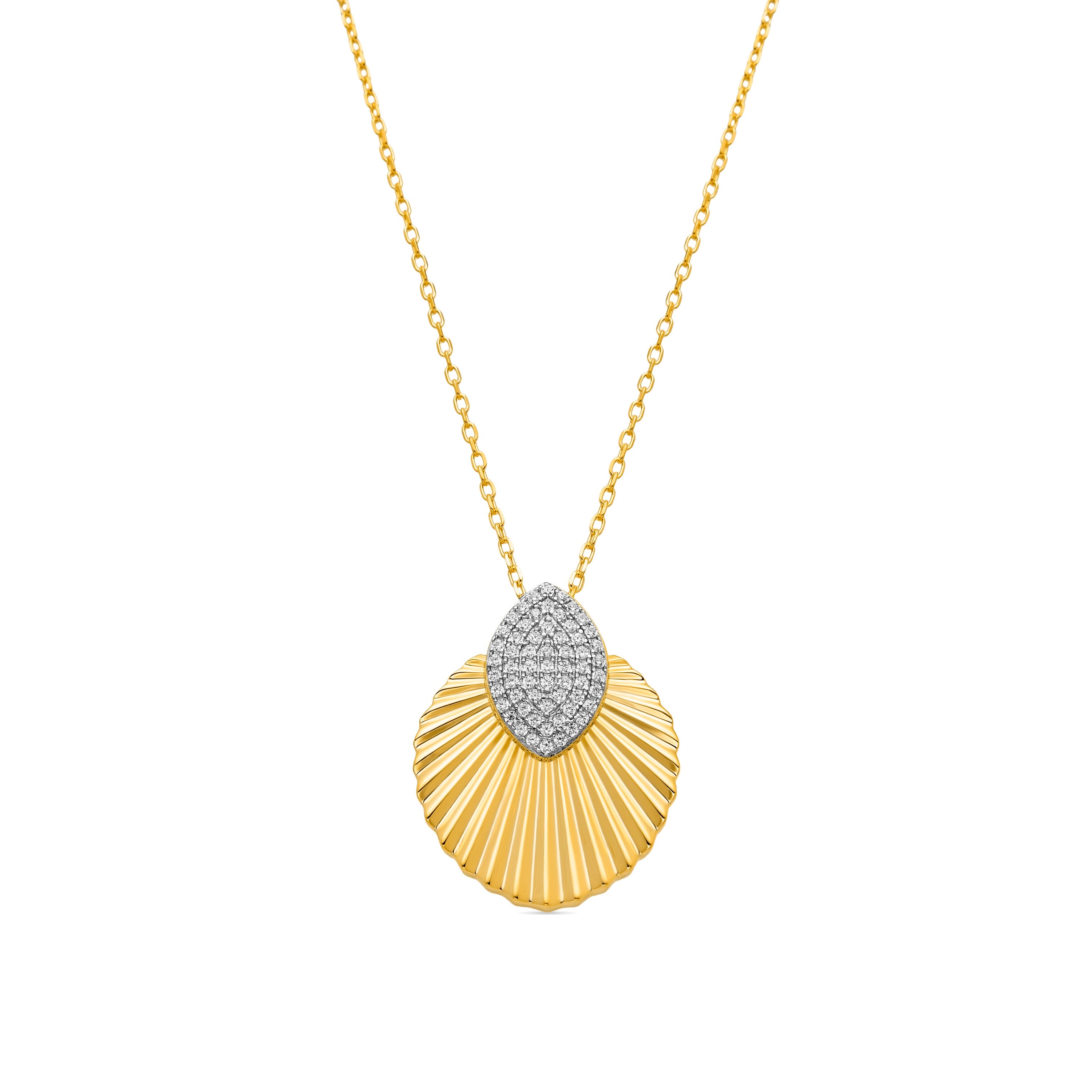 Collar de Plata de Ley 925 y Circonita Brillante acabado oro 18k - Drakfar