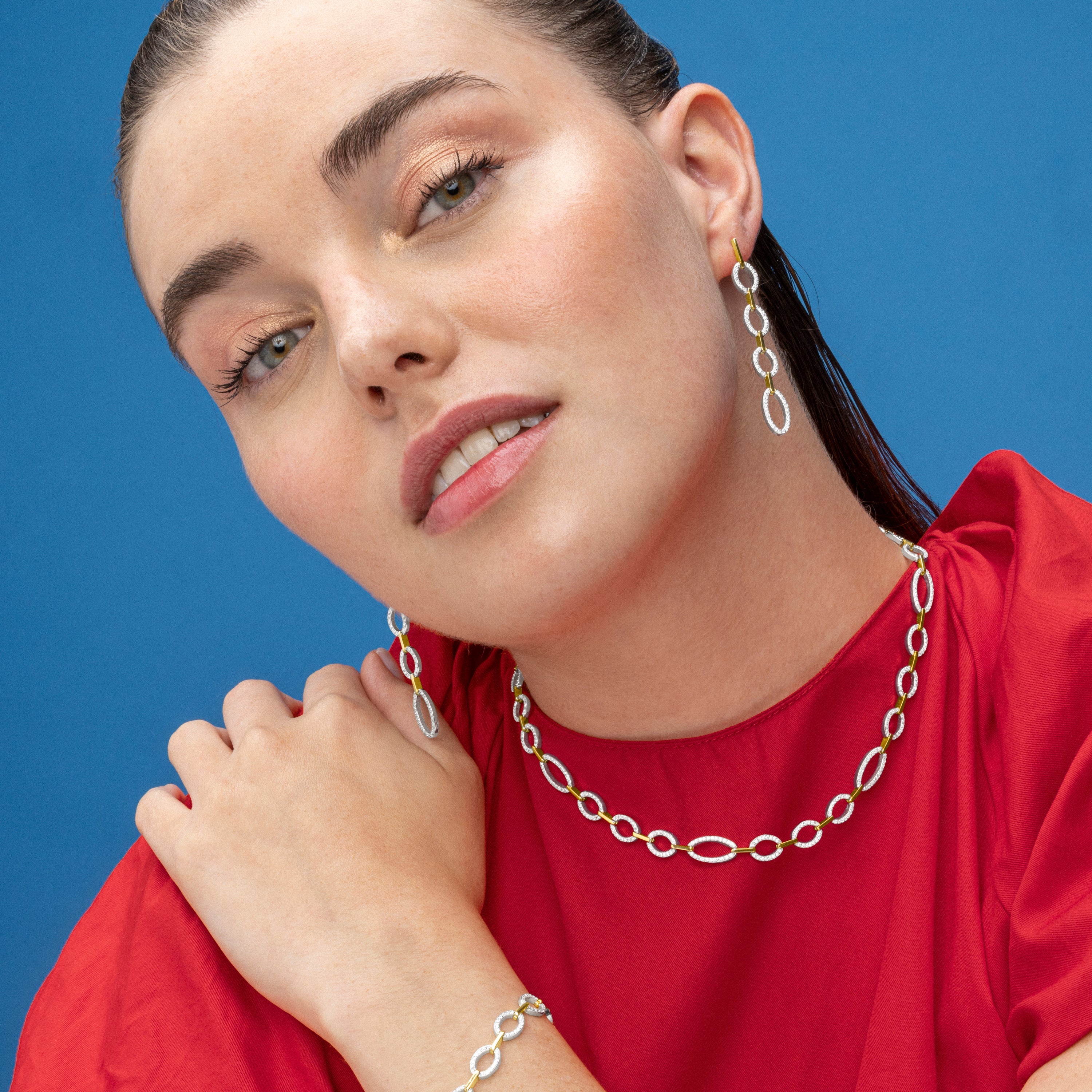 Collar de Plata de Ley 925 y Circonita Brillante acabado oro 18k - Phinthe