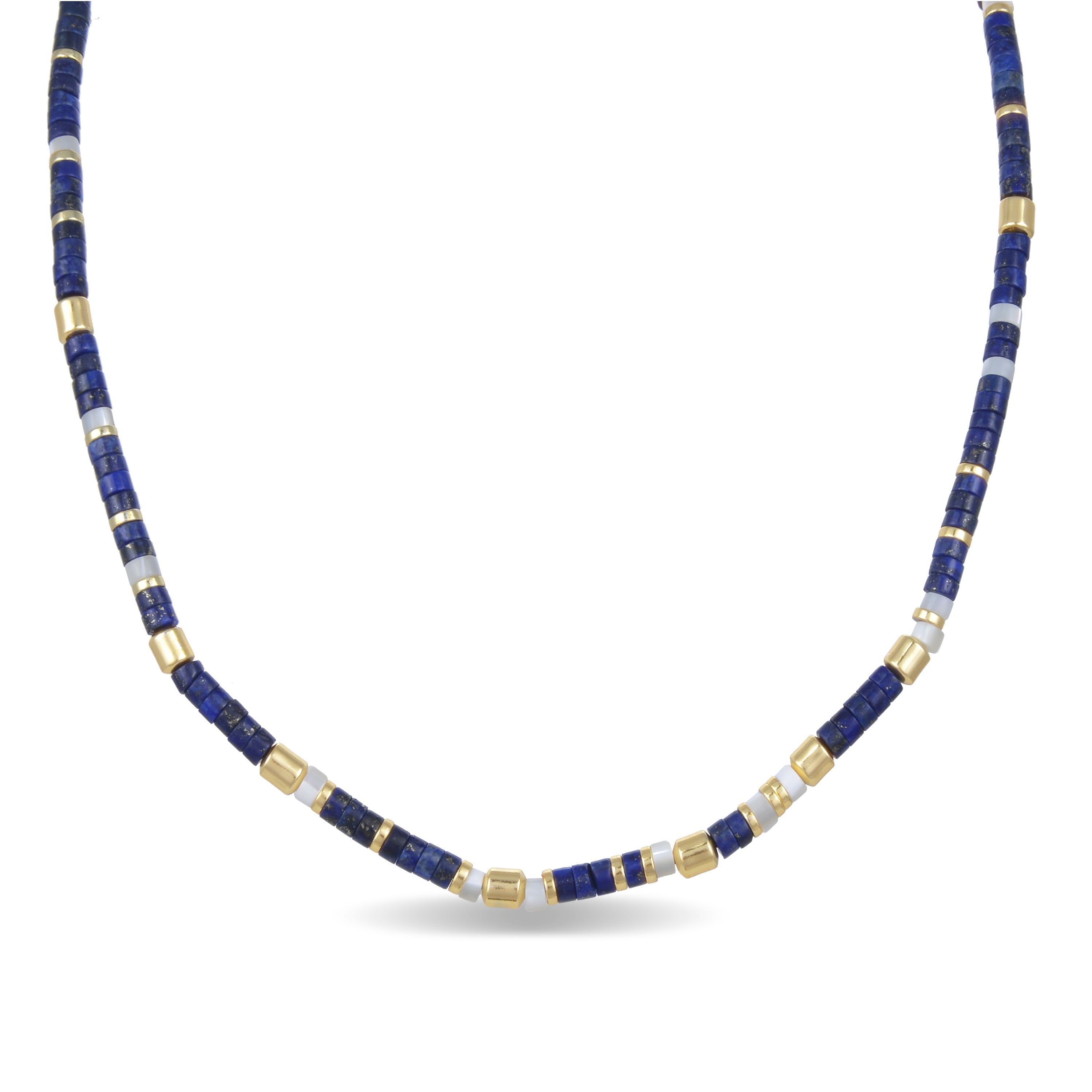 Collar de Plata de Ley 925 con Lapislazuli Natural acabado en oro amarillo 18K - Ihun