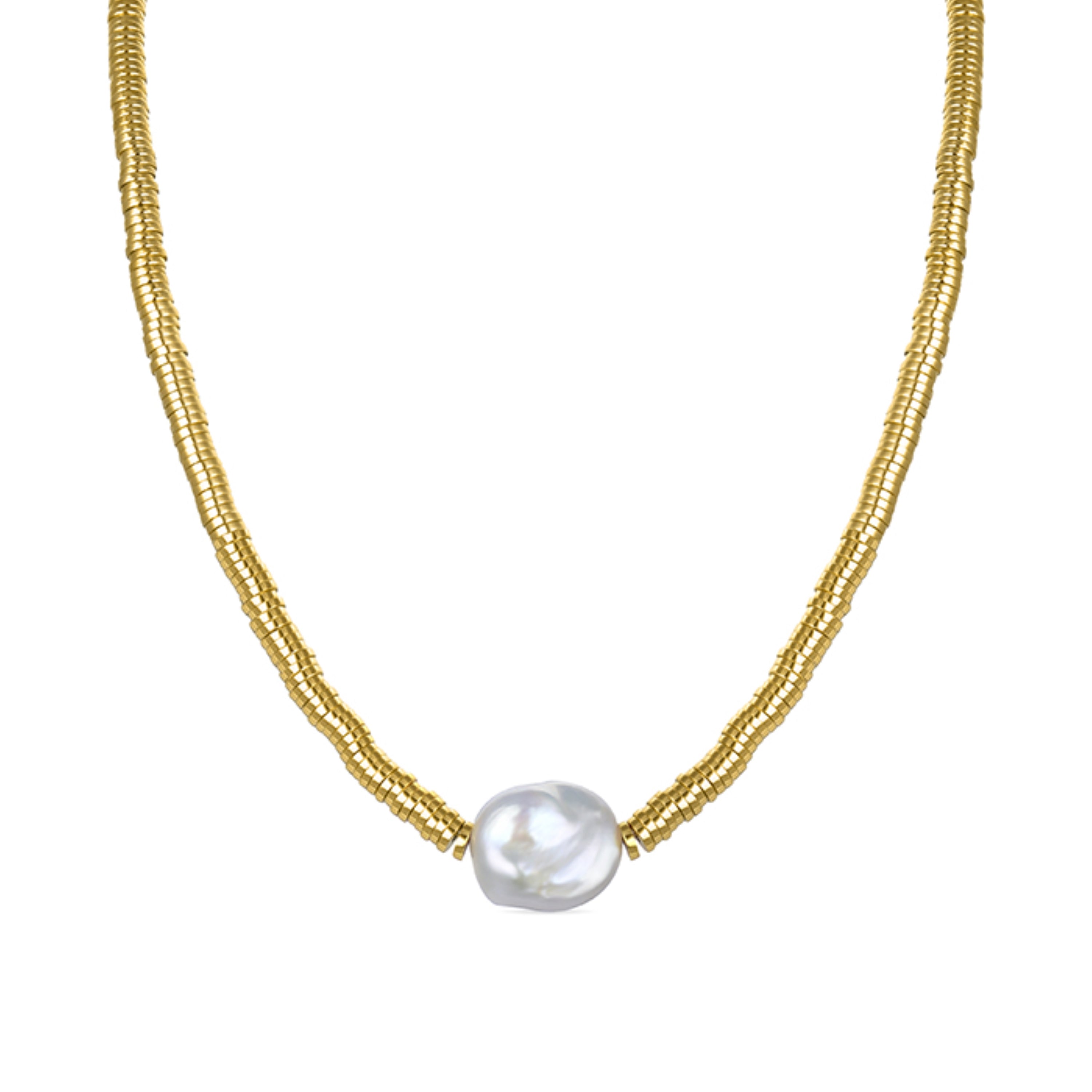 Collar de Hematite Dorado acabado en oro amarillo de 18K - Siever