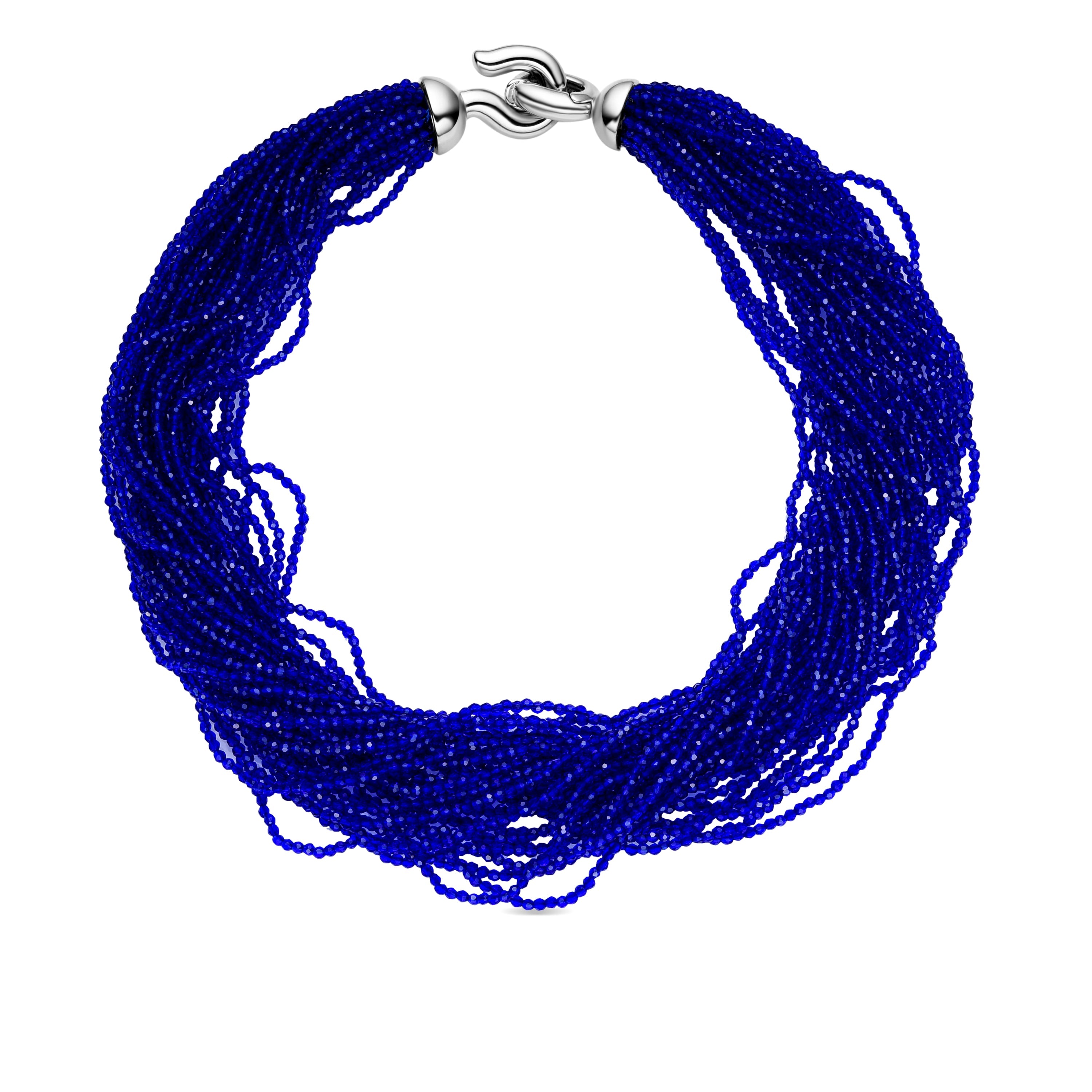 Kraag Donkerblauw Kristal afgewerkt in rhodium - Kibak