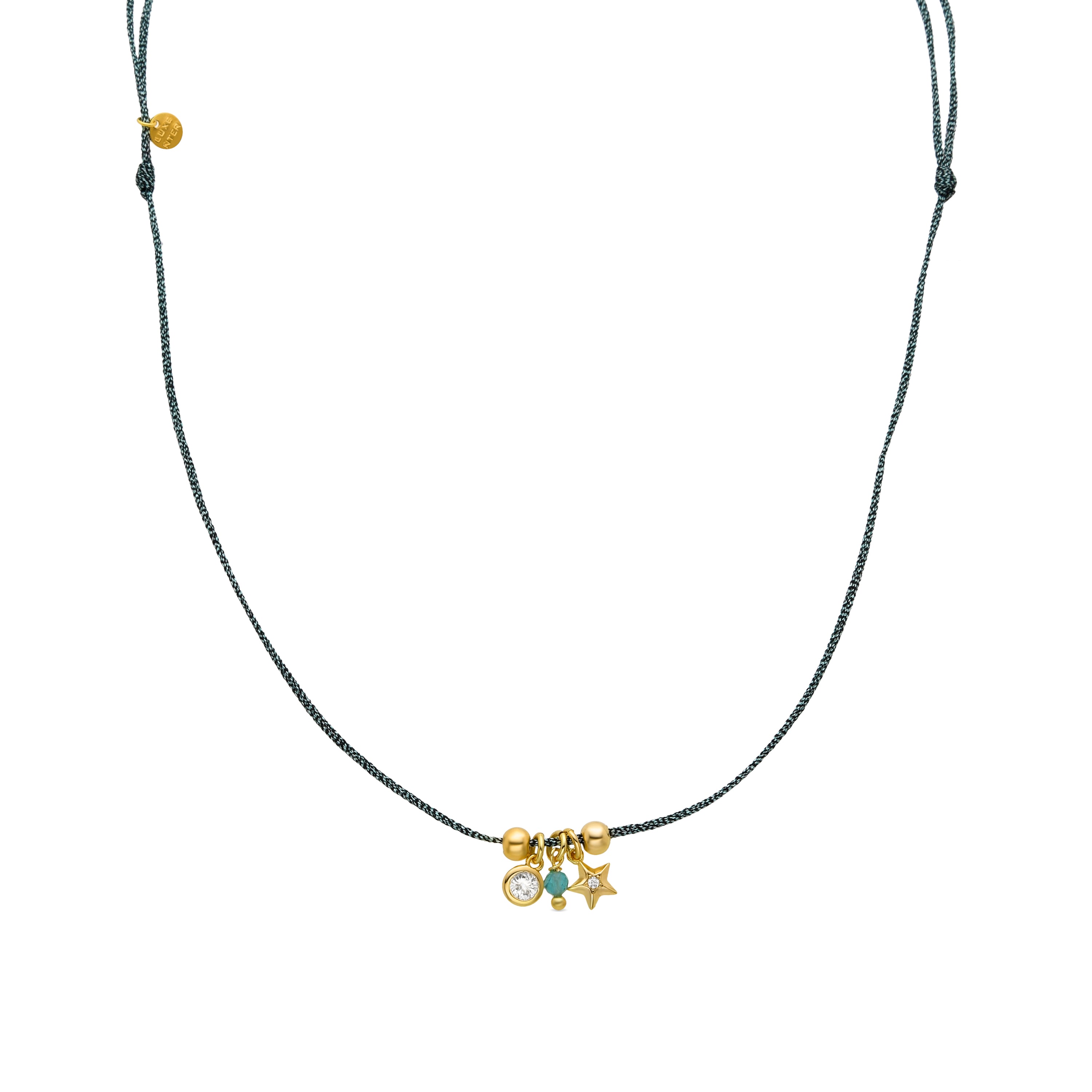 Collar de Plata de Ley 925 y Circonita Brillante acabado en oro amarillo 18K - Mosat