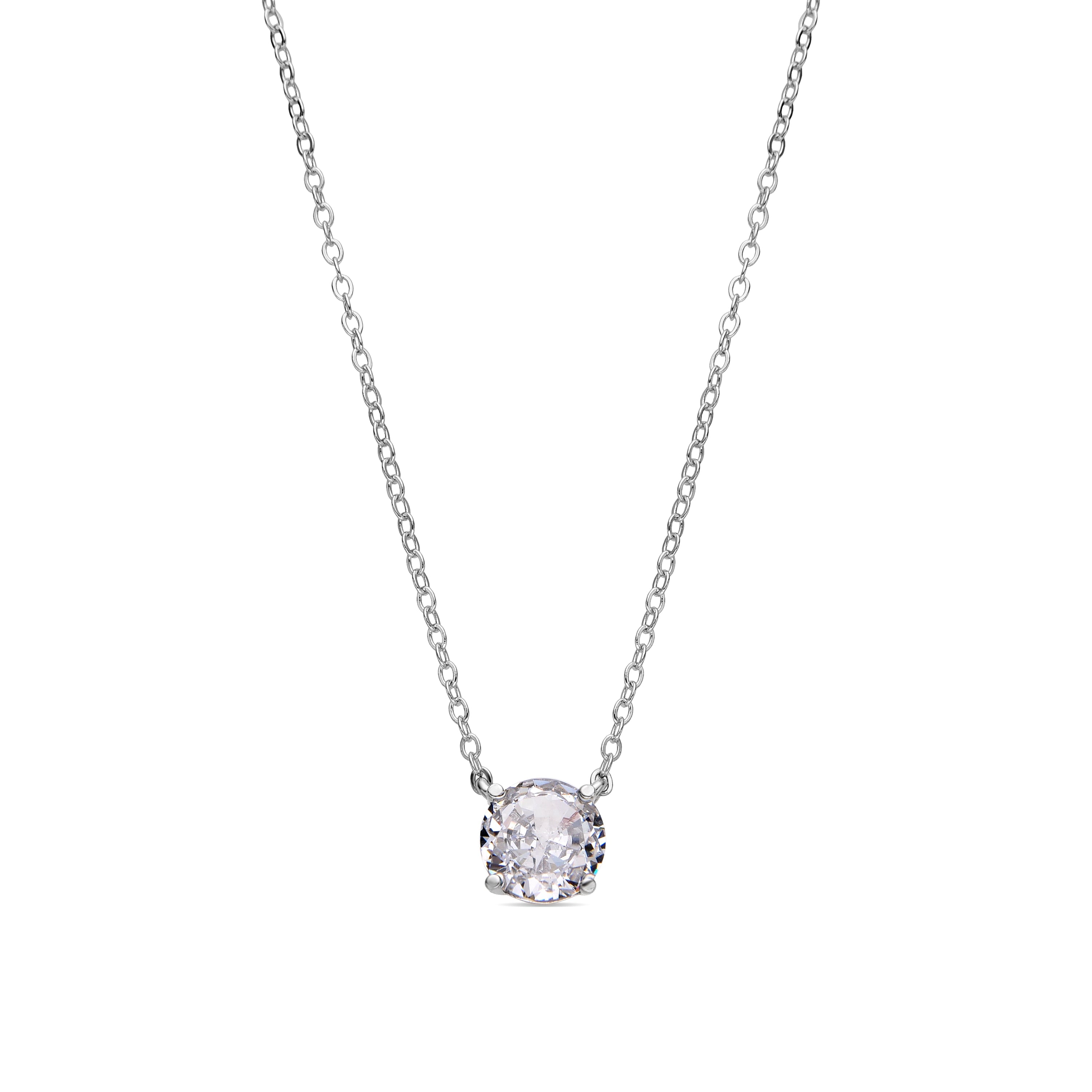 Collar de Plata de Ley 925 y Circonita Brillante acabado en rodio - Baran