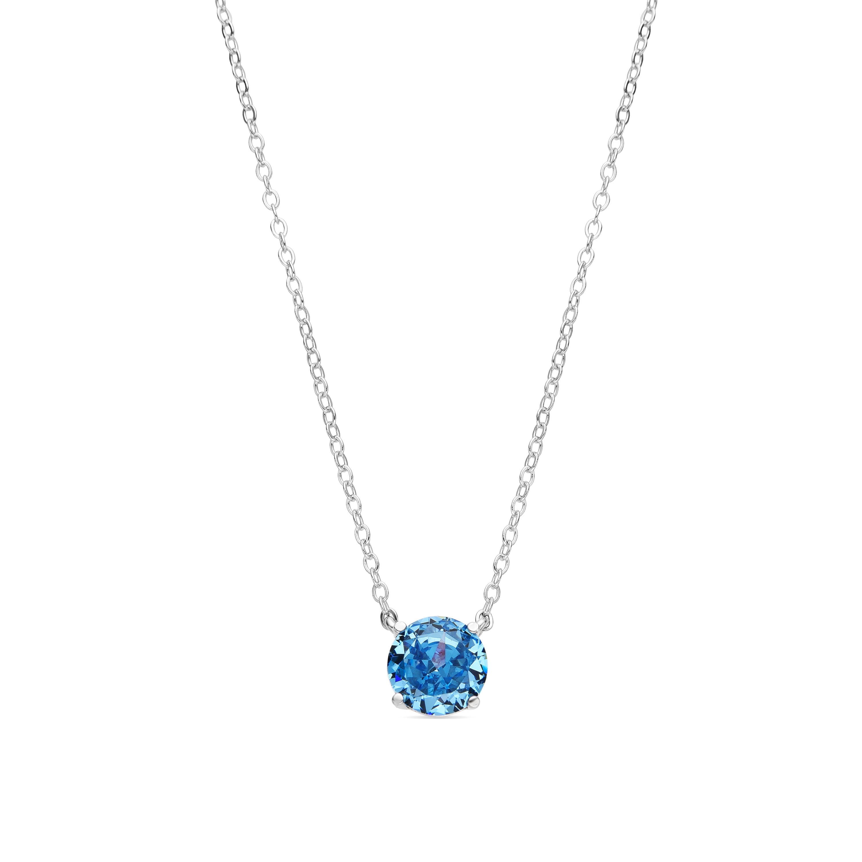 Collar de Plata de Ley 925 y Circonita Onix acabado en rodio - Baran