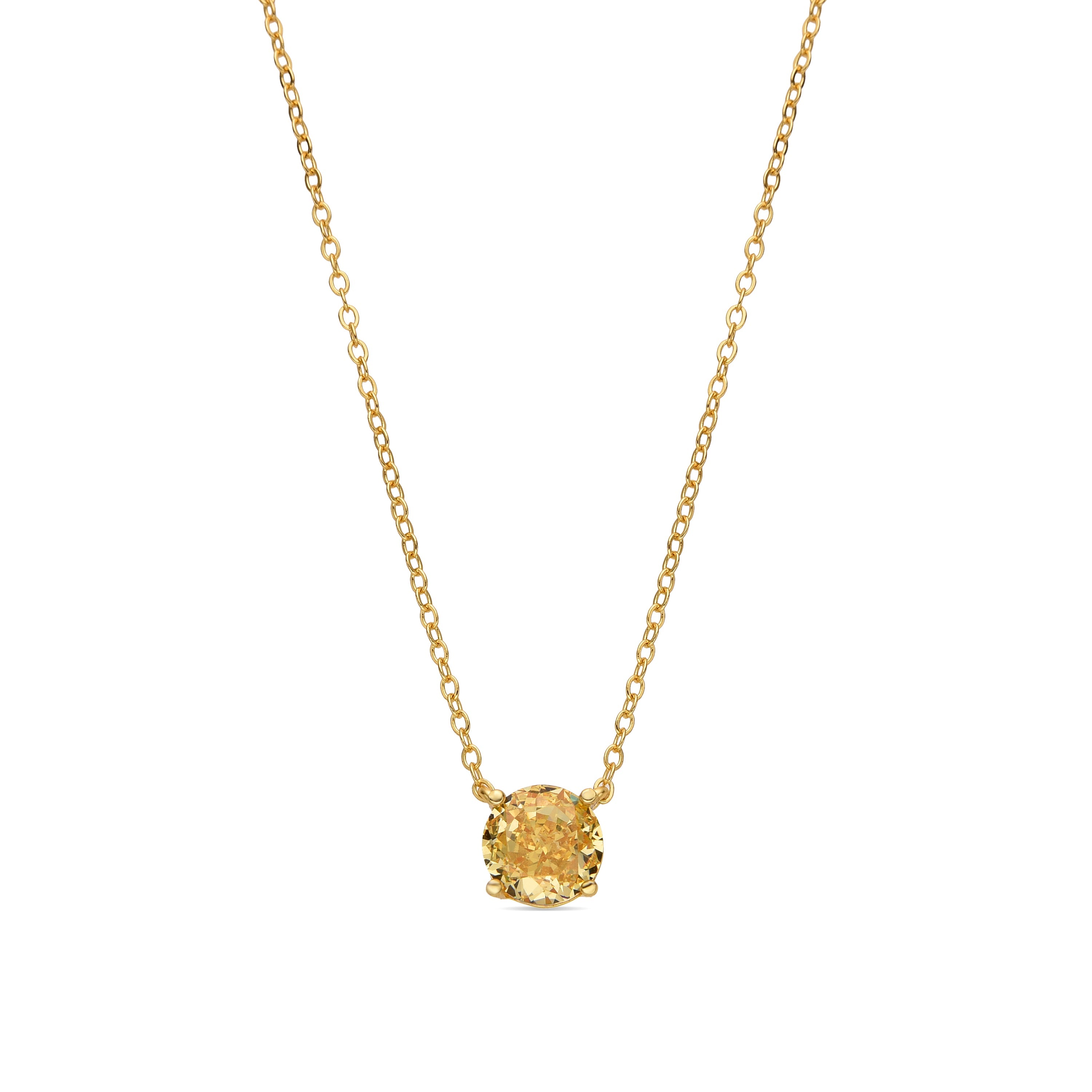 Collar de Plata de Ley 925 y Padparadscha acabado oro 18k - Baran