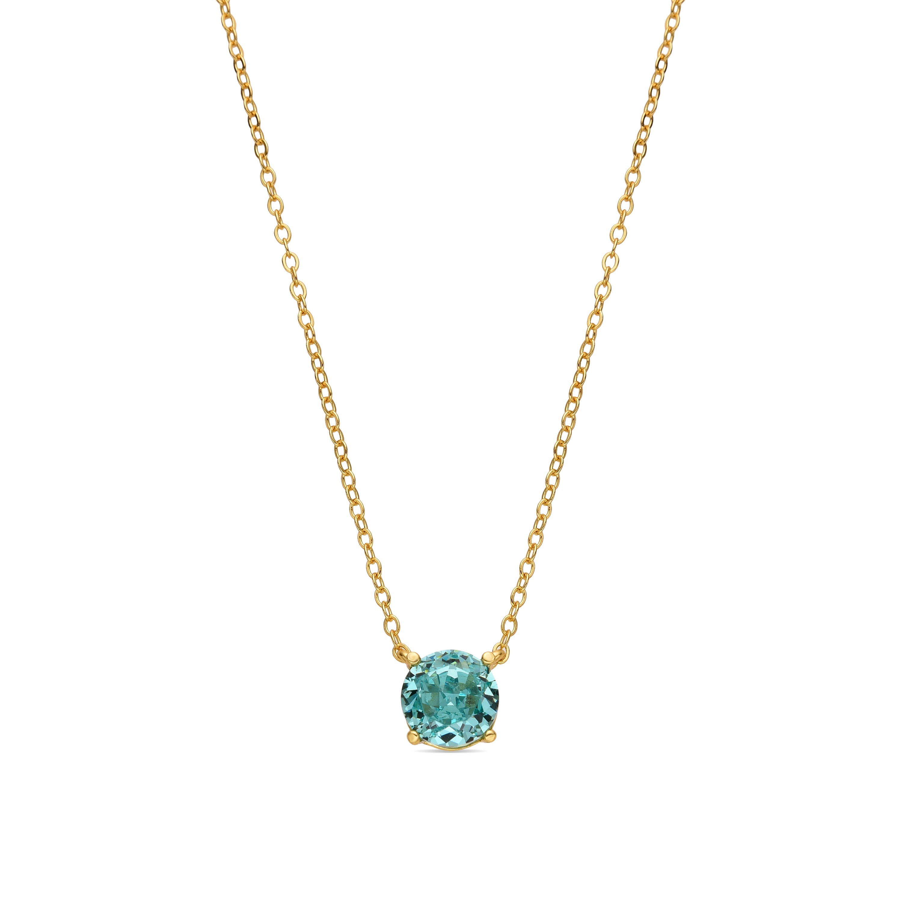 Collar de Plata de Ley 925 y Cuarzo Hidrotermal Verde Claro acabado oro 18k - Baran