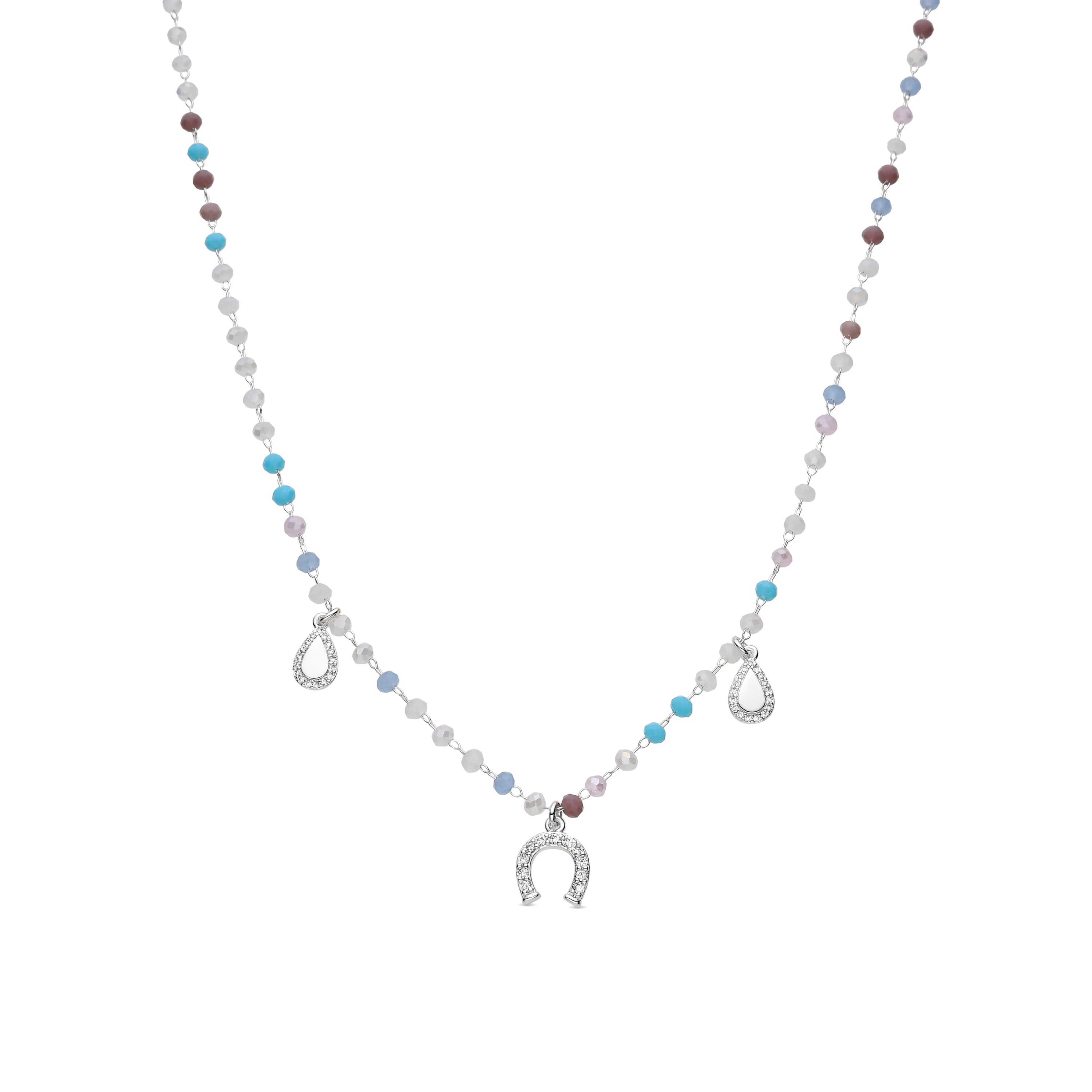 Collar de Plata de Ley 925 y Circonita Aguamarina acabado rodio - Neusne