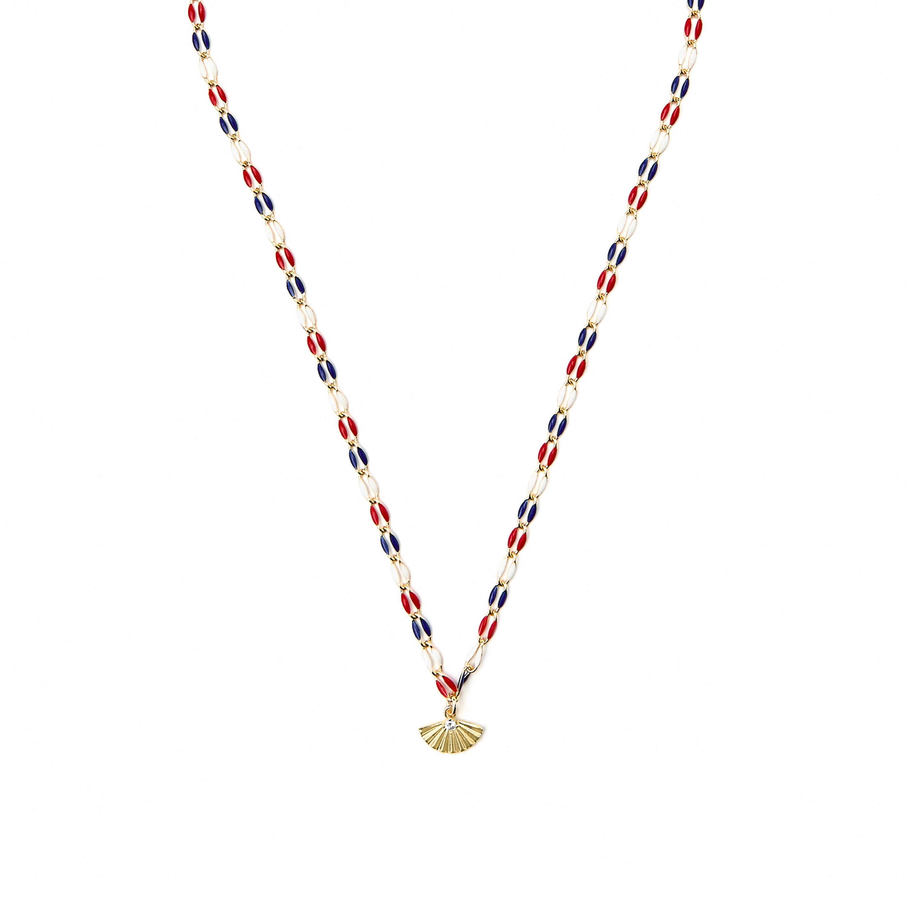 Collar de Plata de Ley 925 y Lacado Multicolor acabado oro amarillo de 18k - Xibruk