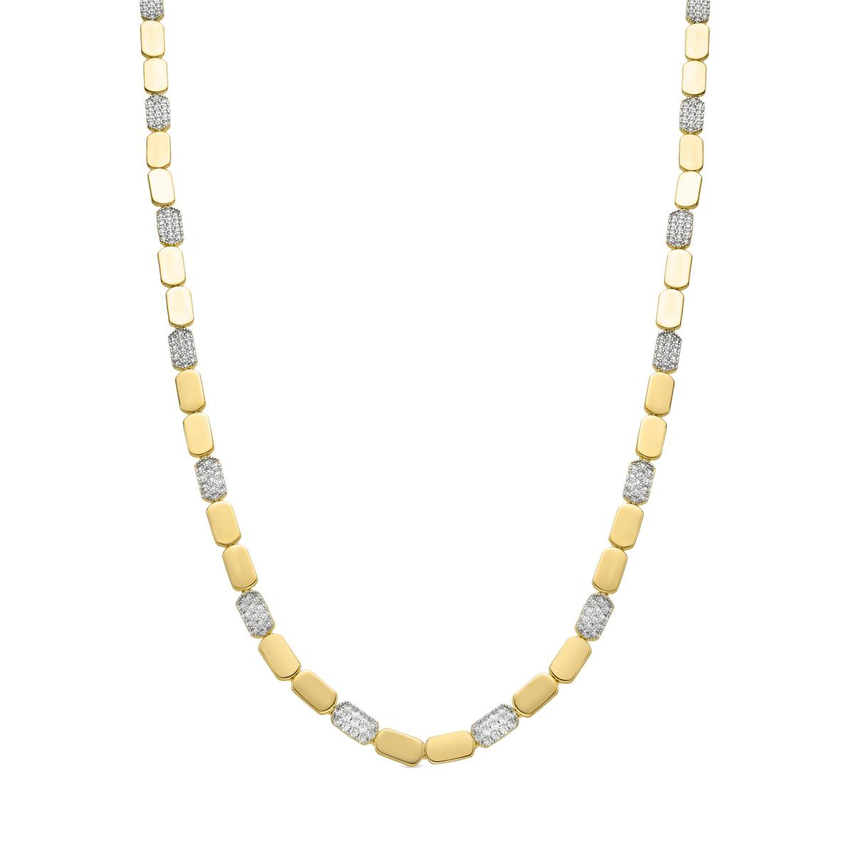 Collar de Plata de Ley 925 y Circonita Brillante acabado oro amarillo de 18k - Likgo
