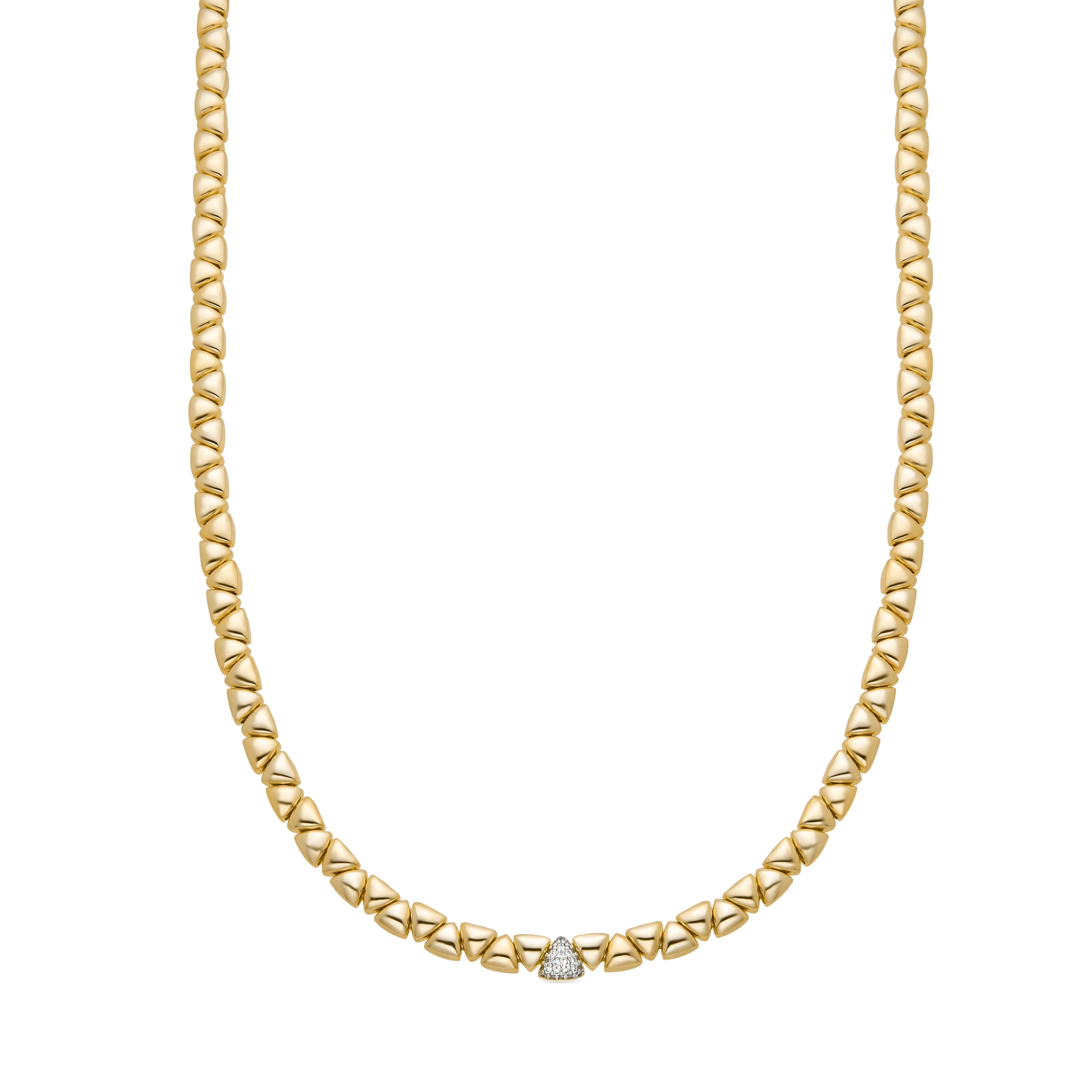 Collar de Plata de Ley 925 y Circonita Brillante acabado oro amarillo de 18k - Gaskel