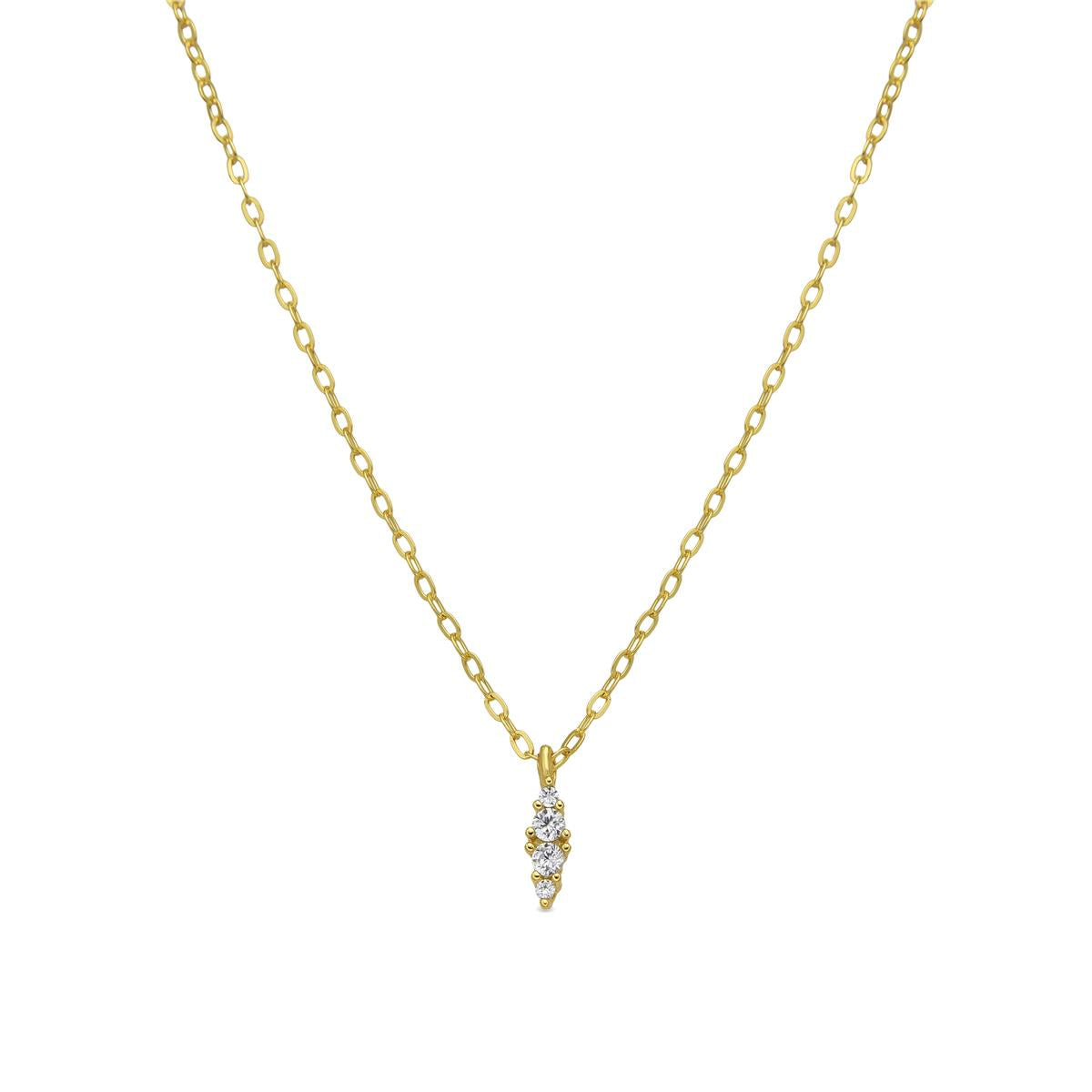 Collar de Plata de Ley 925 y Circonita Brillante acabado oro amarillo de 18k - Naswa