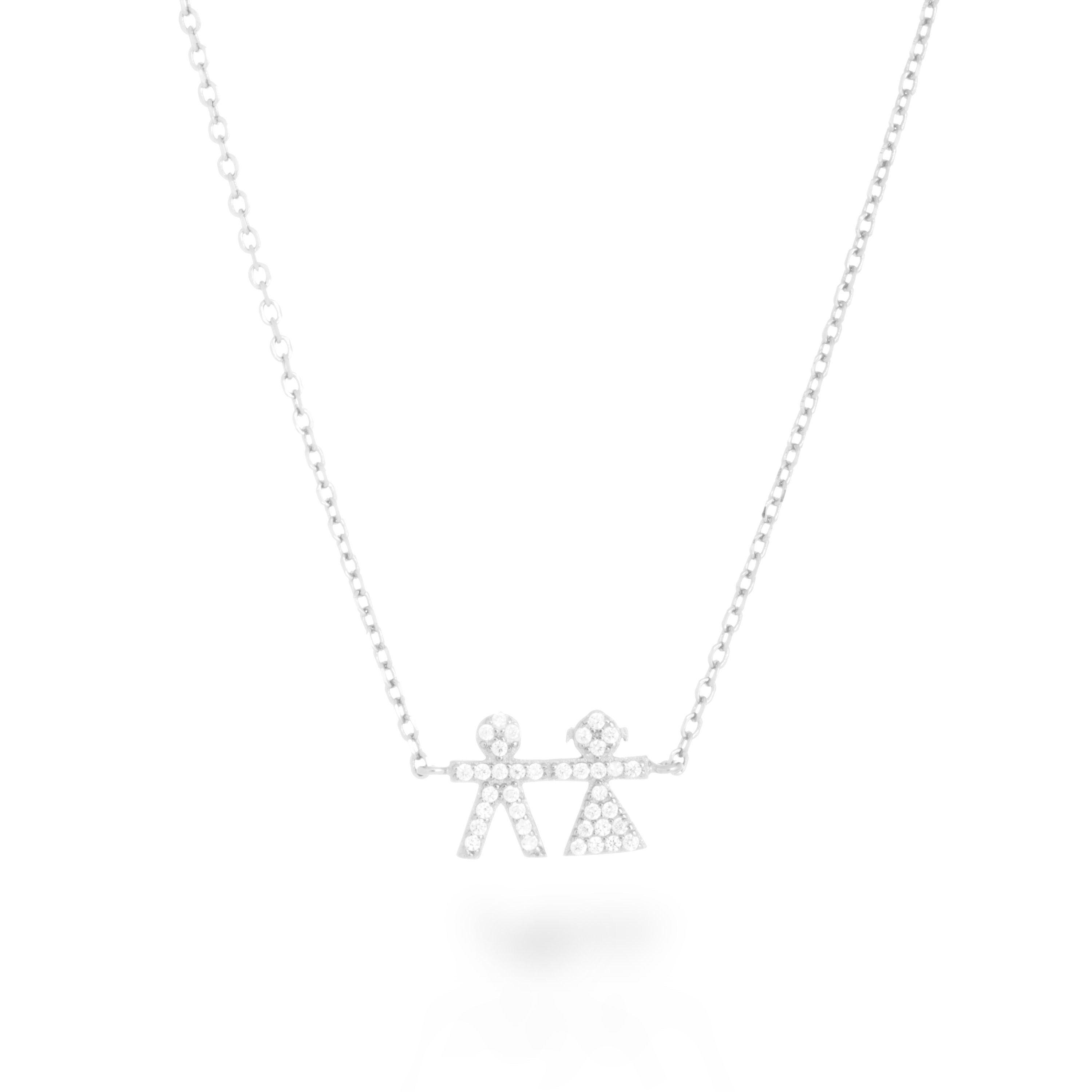 Collar de Plata de Ley 925 con Circonita Brillante acabado en rodio - Bambino