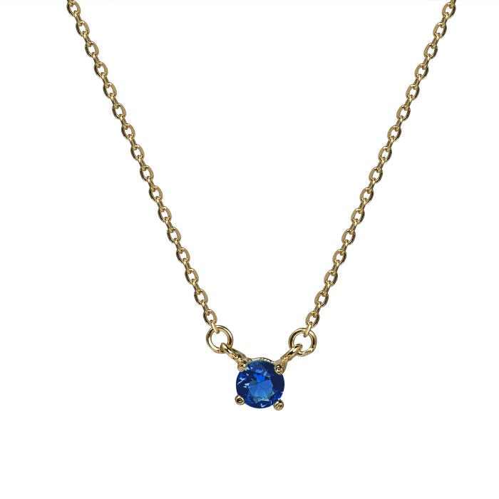 Collar de Plata de Ley 925 con Cuarzo Hidrotermal Lapislazuli acabado en oro amarillo 18K - Otieno