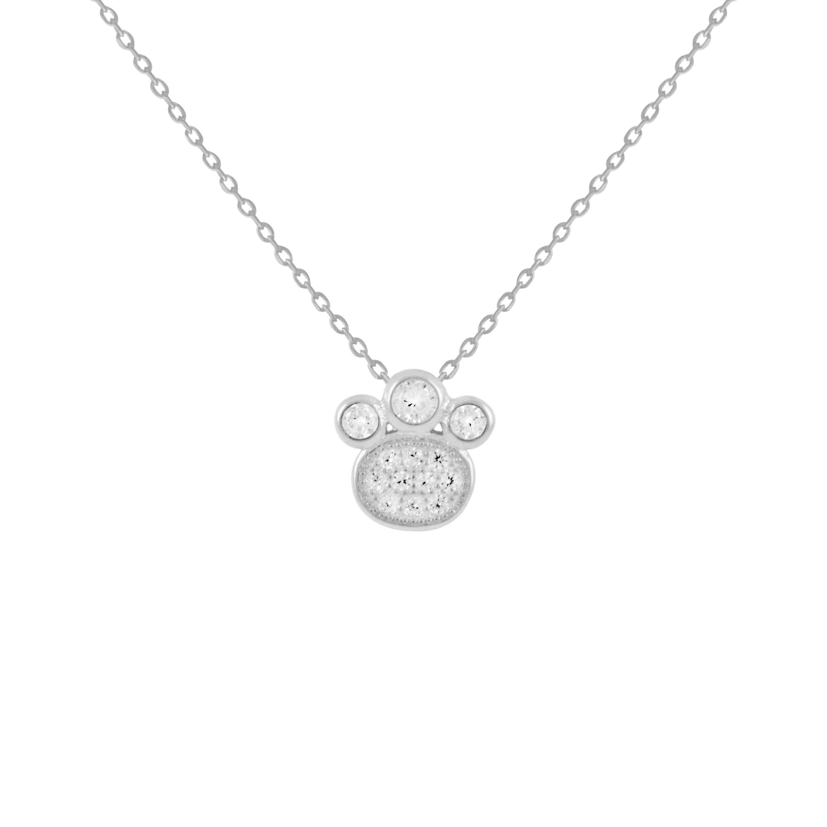 Collar de Plata de Ley 925 con Circonita Brillante acabado en rodio - Lealtad