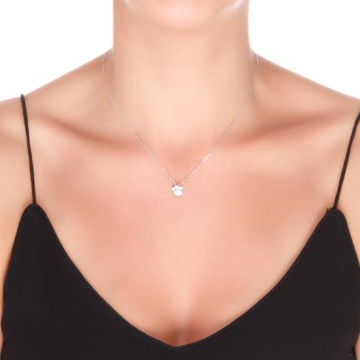 Collar de Plata de Ley 925 con Circonita Brillante acabado en rodio - Lealtad