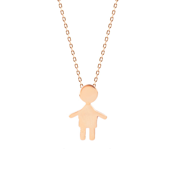 Collar de Plata de Ley 925 acabado en oro rosa de 18K - Niño