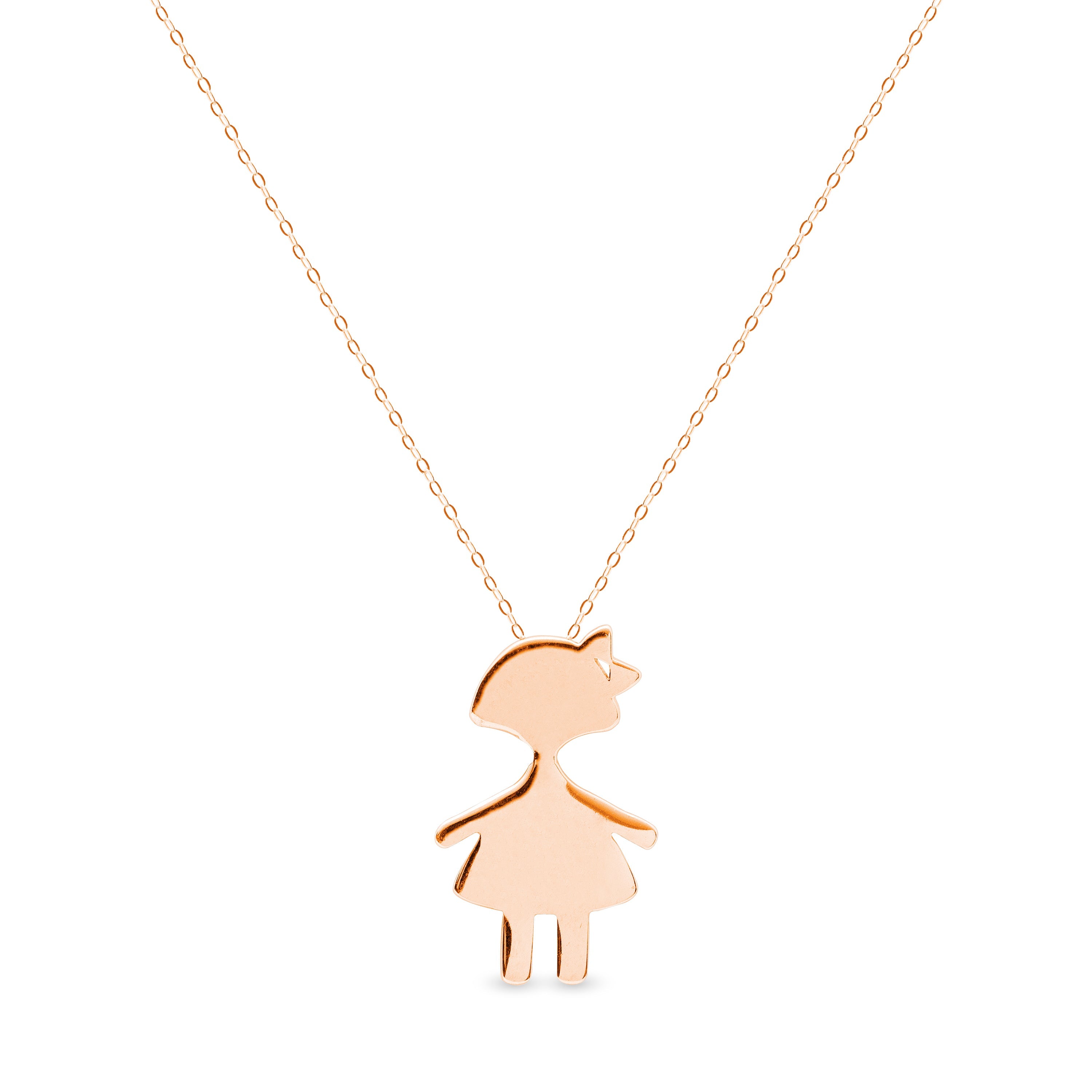 Collar de Plata de Ley 925 acabado en oro rosa de 18K - Niña