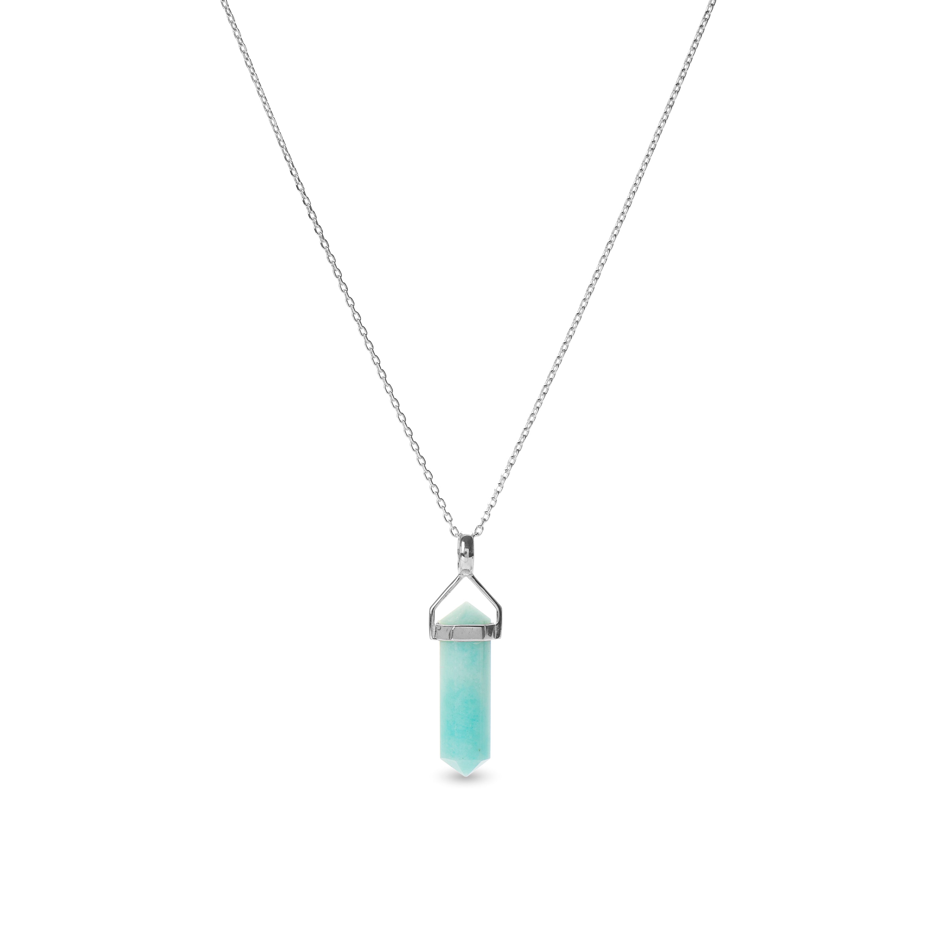 Collar de Plata de Ley 925 con Amazonita acabado en rodio - Lux