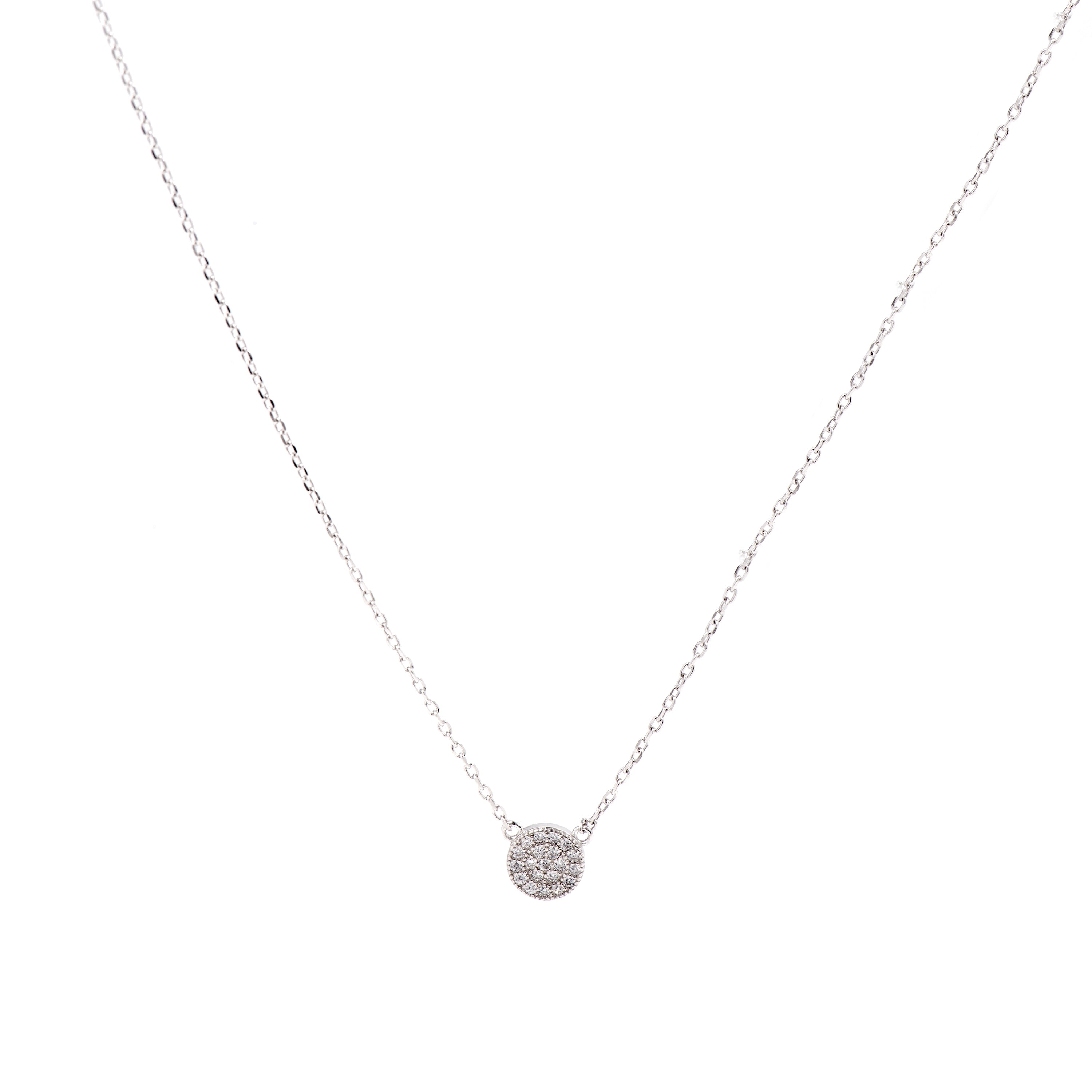 Collar de Plata de Ley 925 con Circonita Brillante acabado en rodio - Zasa