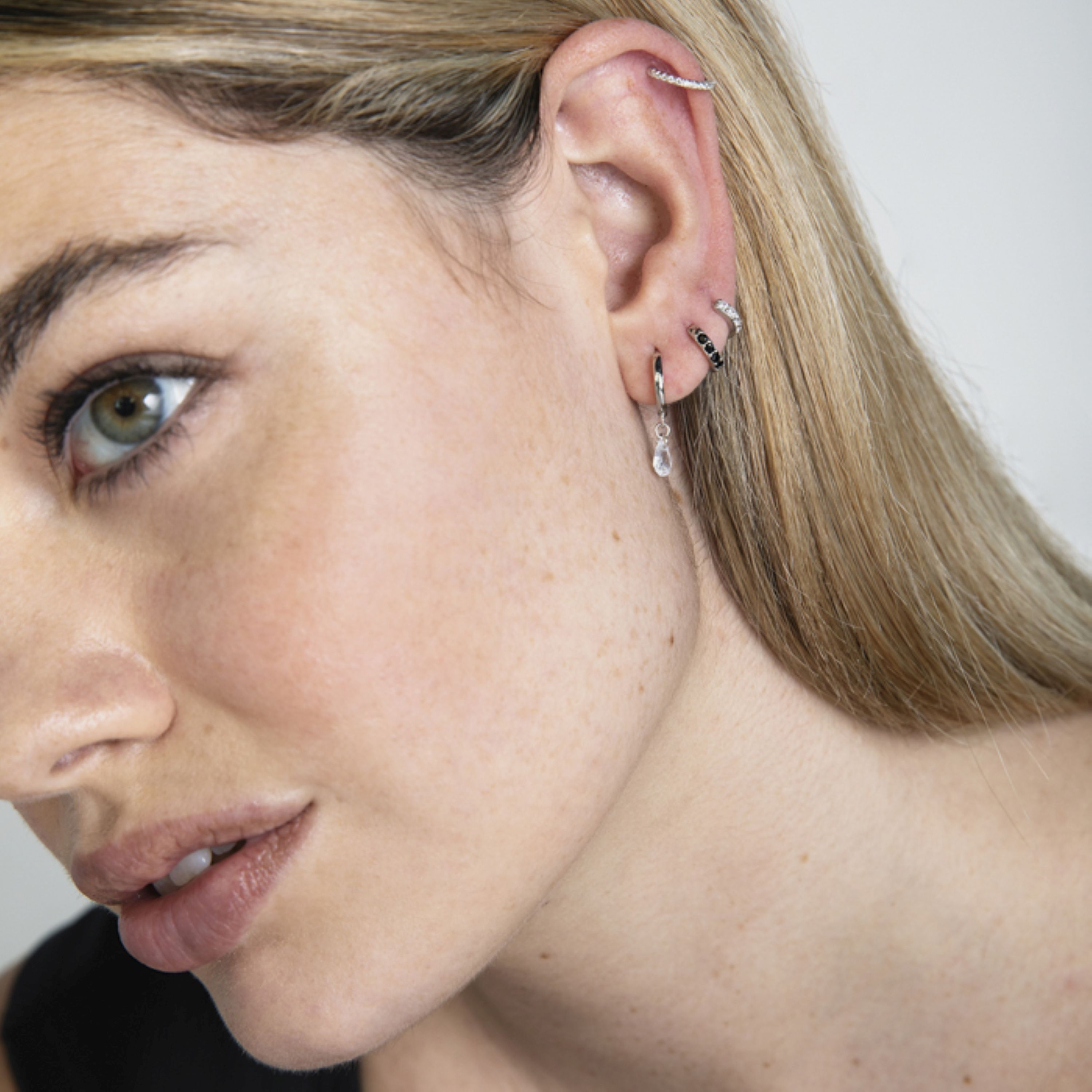 Piercing in Argento Sterling 925 con Zirconia Cubica brillante finitura in rodio - Rahlau