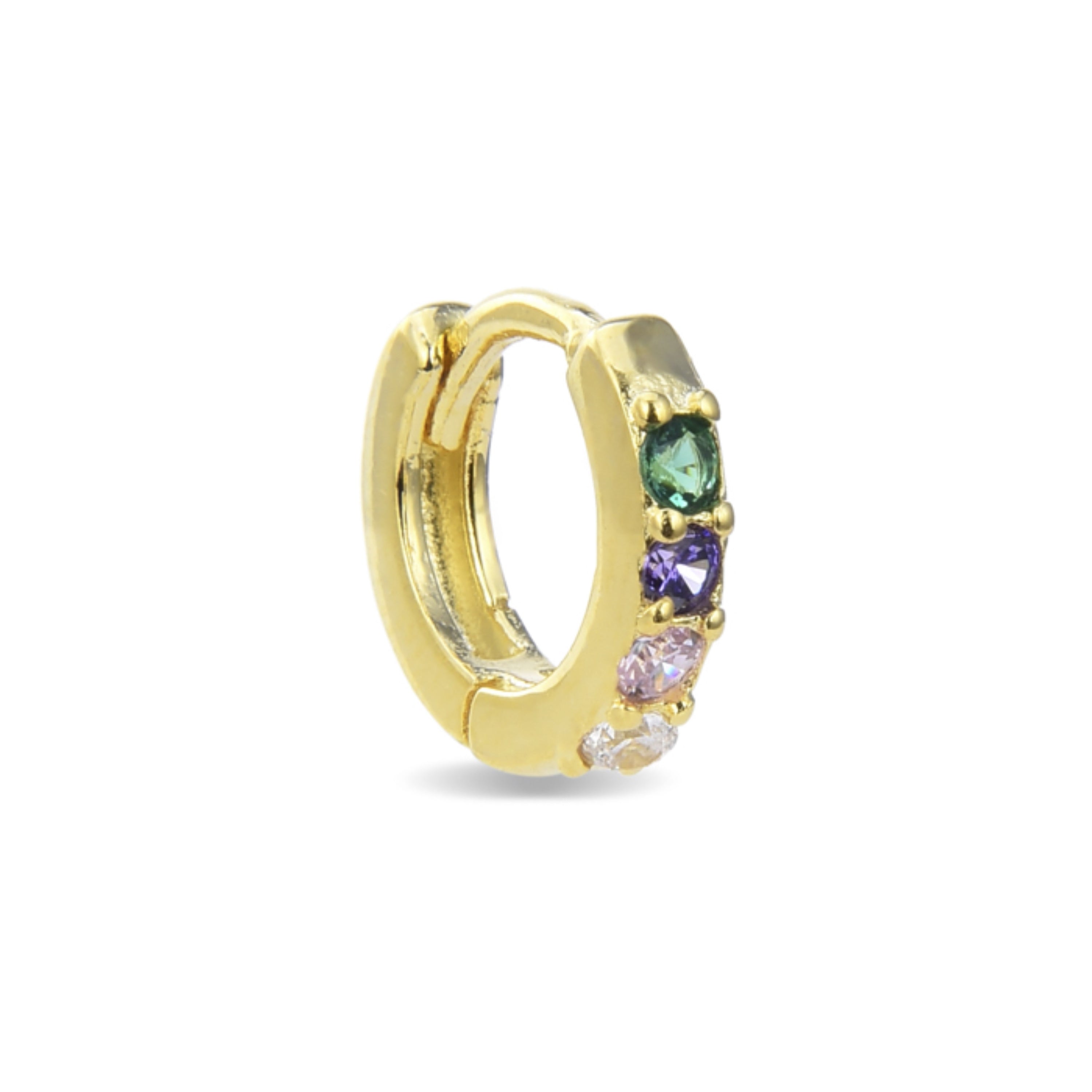 Piercing in Argento Sterling 925 con Zirconia Multicolore finitura in oro giallo 18K - Ansung