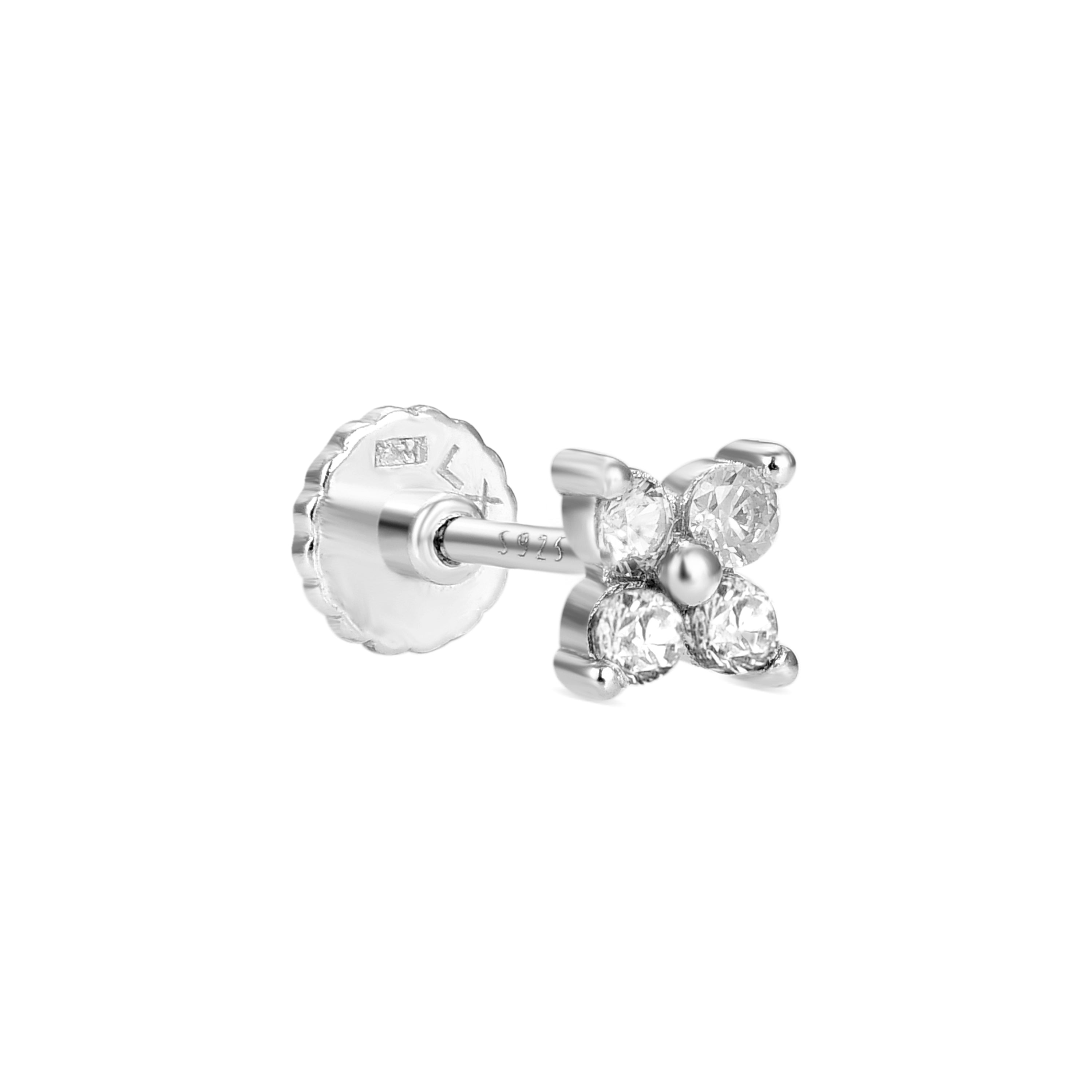 Piercing in Argento Sterling 925 con Zirconia Cubica brillante finitura in rodio - Terwise