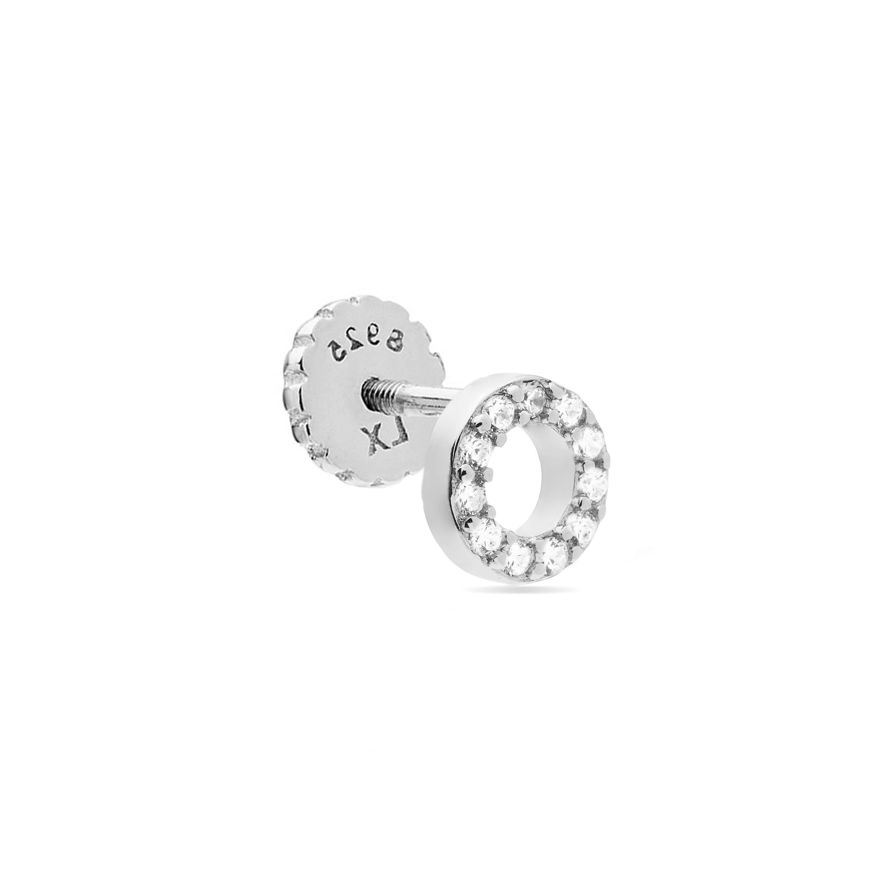 Piercing in Argento Sterling 925 con Zirconia Cubica brillante finitura in rodio - Nyaris