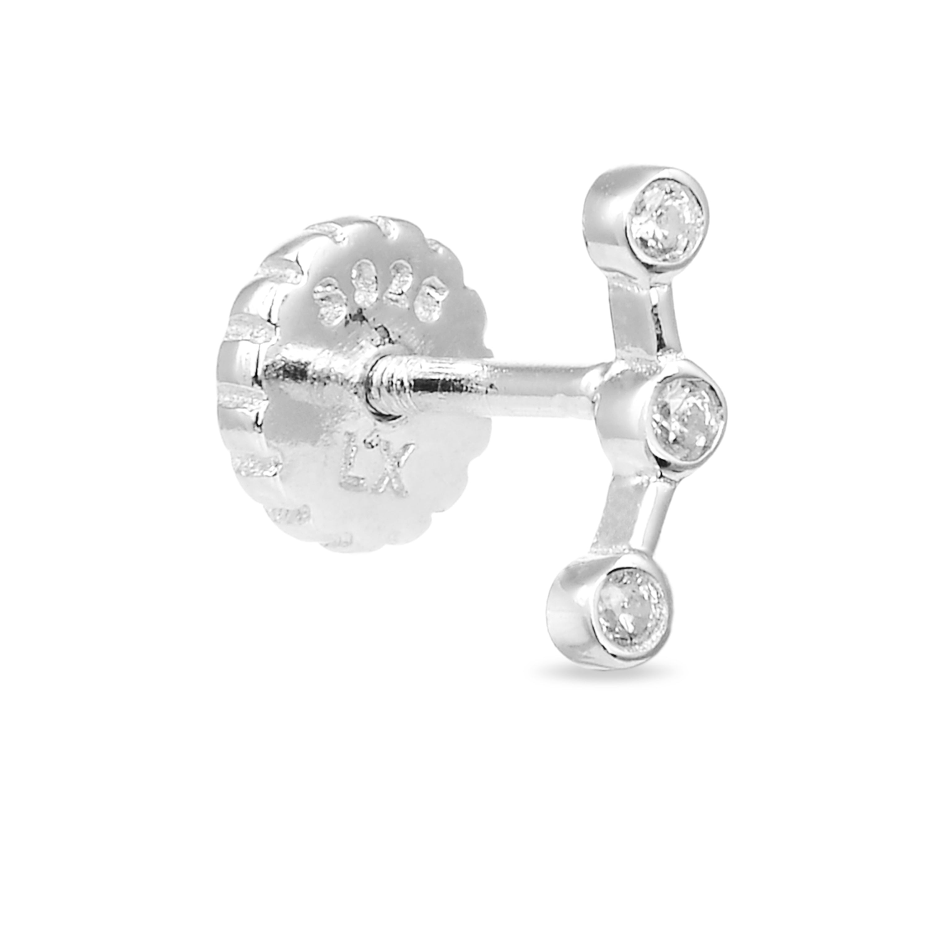 Piercing in Argento Sterling 925 con Zirconia Cubica brillante finitura in rodio - Qant